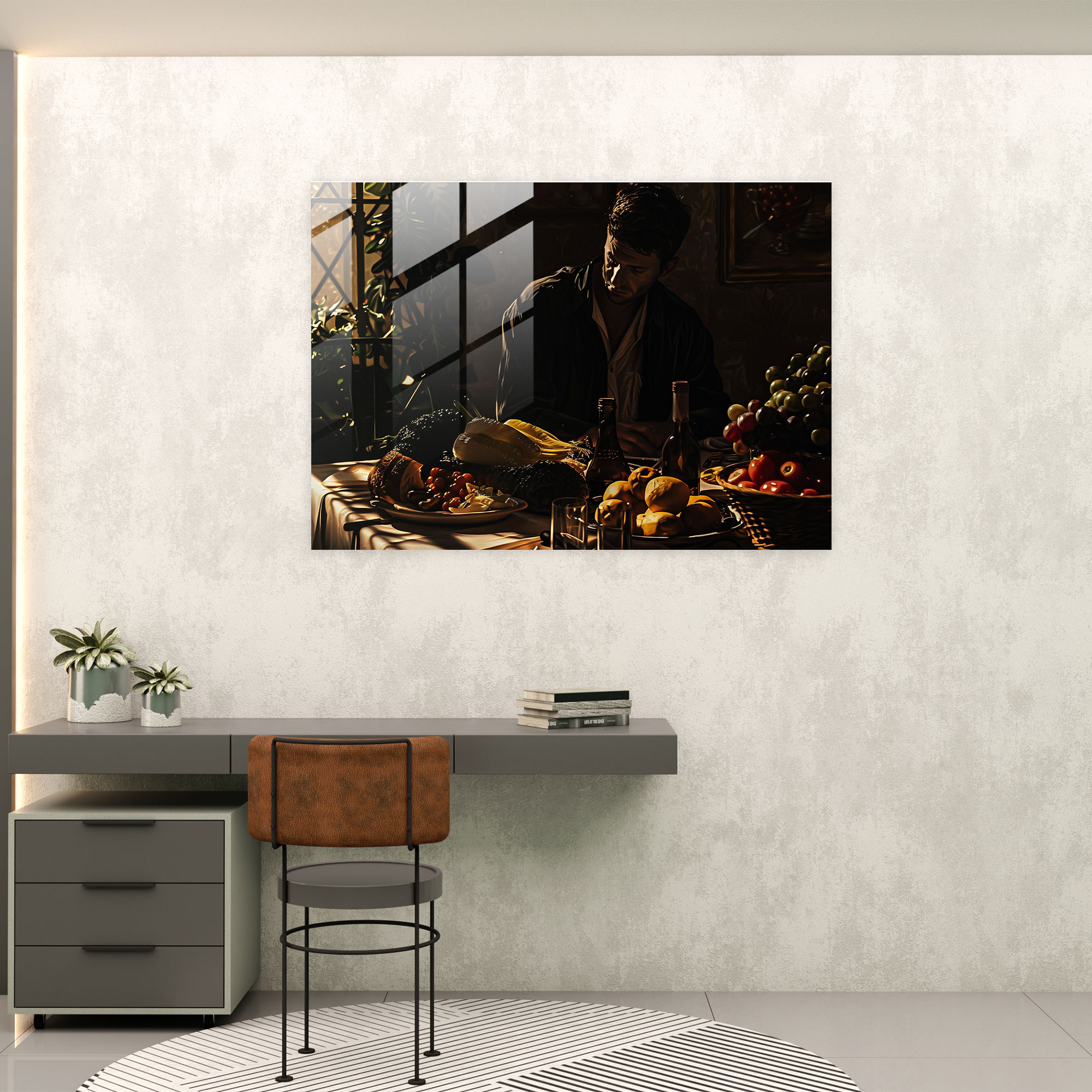 Caravaggio Tarzı Cam Tablo - Caravaggio Cam Duvar Sanatı Duvar Dekorasyonu