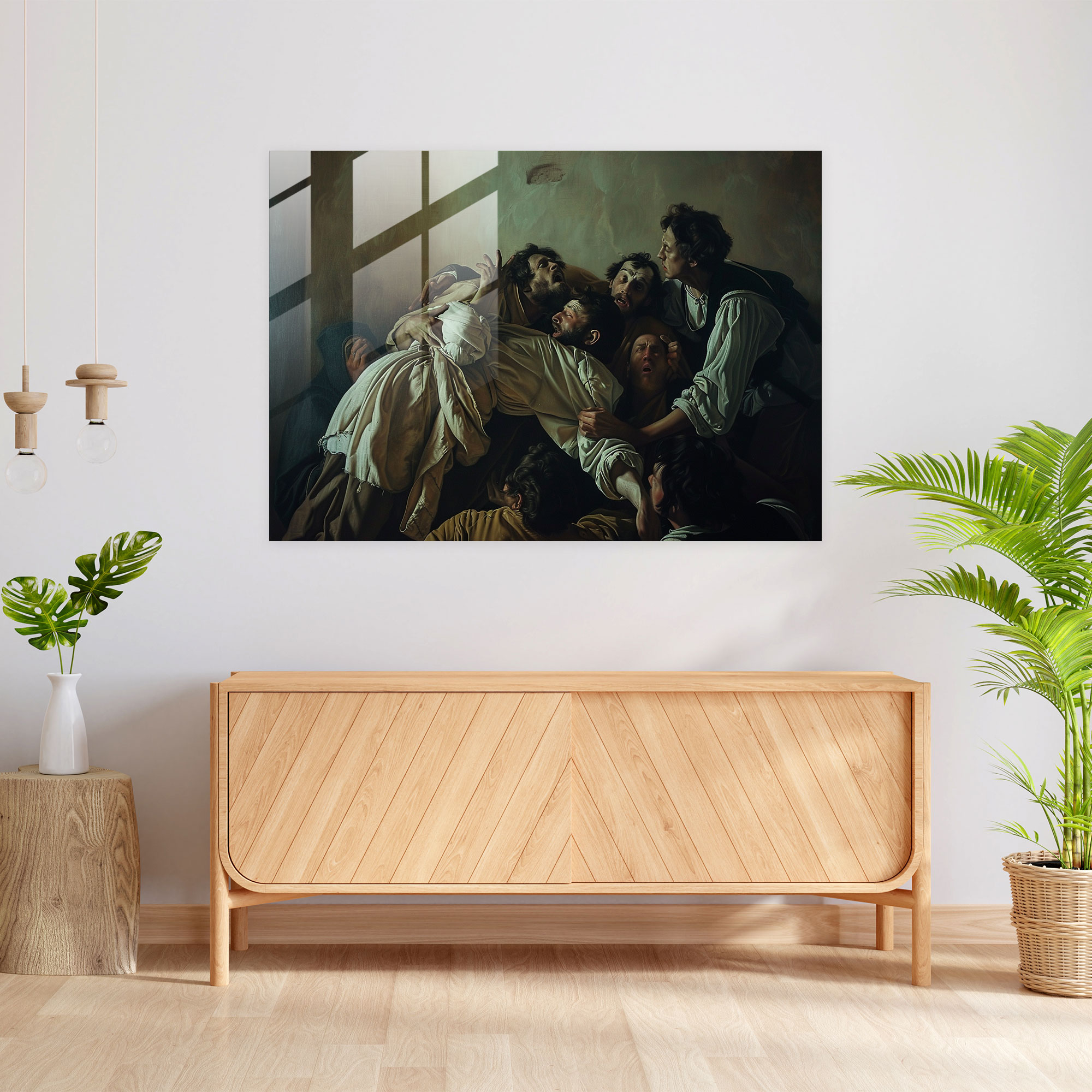 Caravaggio Tarzı Cam Tablo Sanatı - Ev Dekorasyonu Modern Sanat