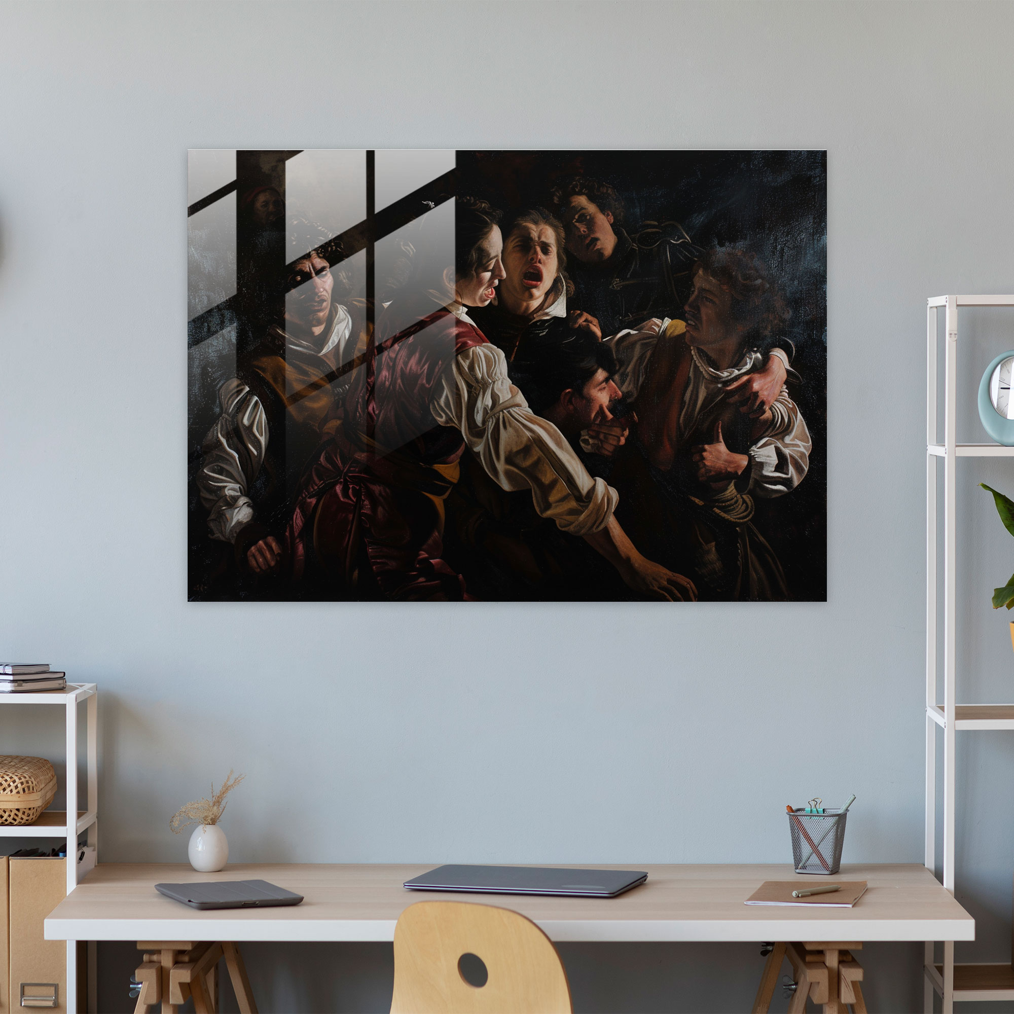 Caravaggio Tarzı Duvar Dekorasyonu - Modern Sanat Cam Tablo