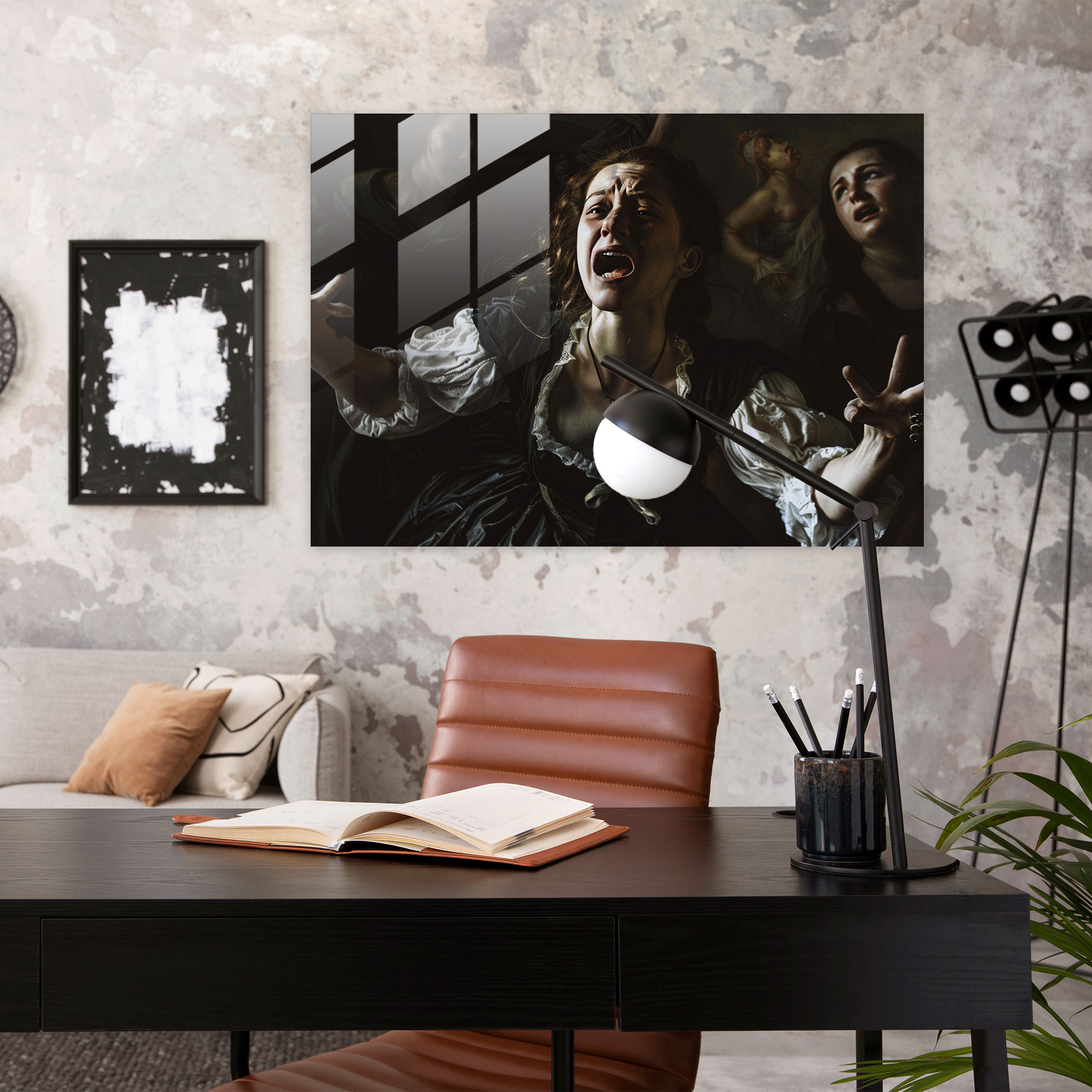 Caravaggio Tarzı Ev Dekorasyonu - Modern Sanat Ev Dekorasyonu Cam Tablo
