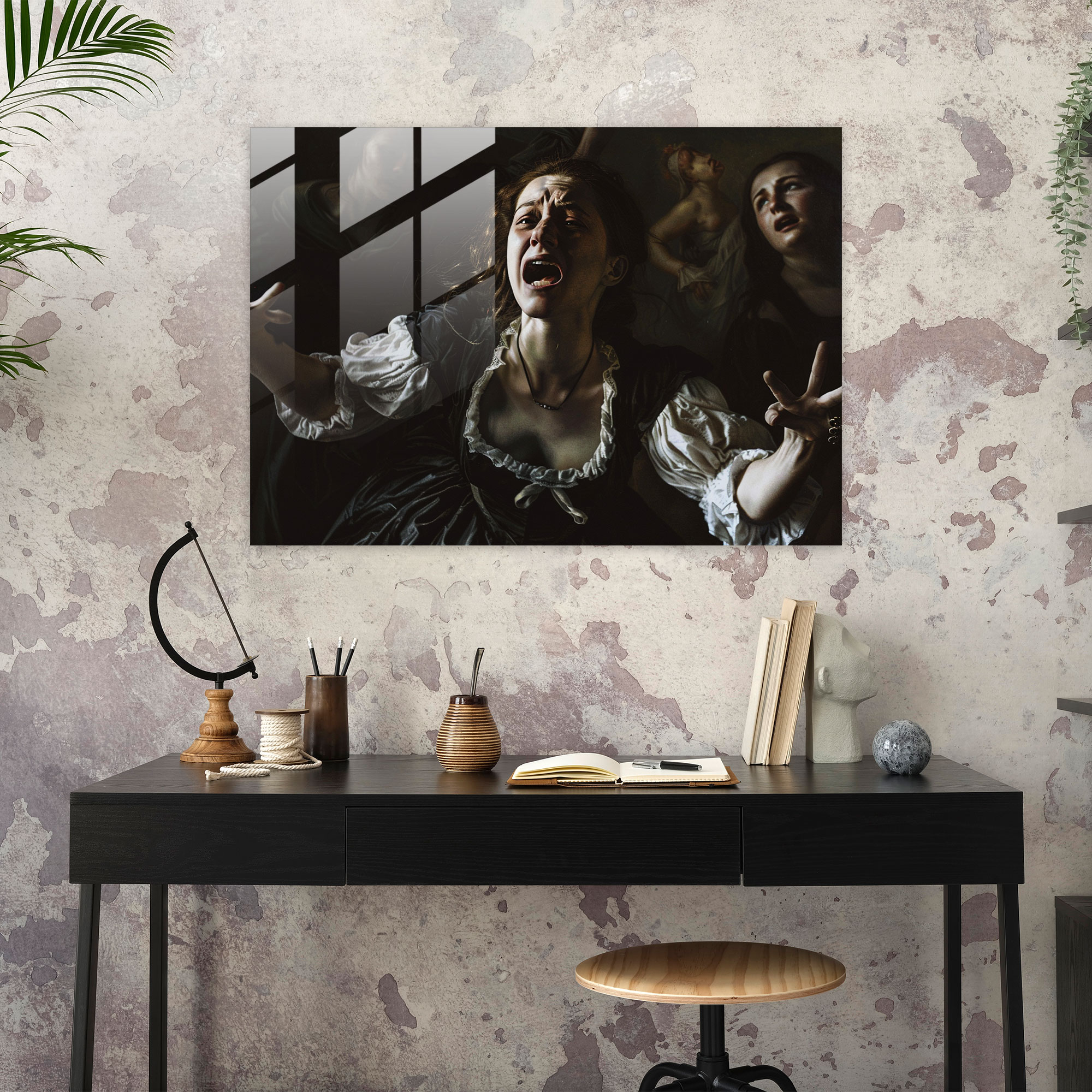 Caravaggio Tarzı Ev Dekorasyonu - Modern Sanat Ev Dekorasyonu Cam Tablo
