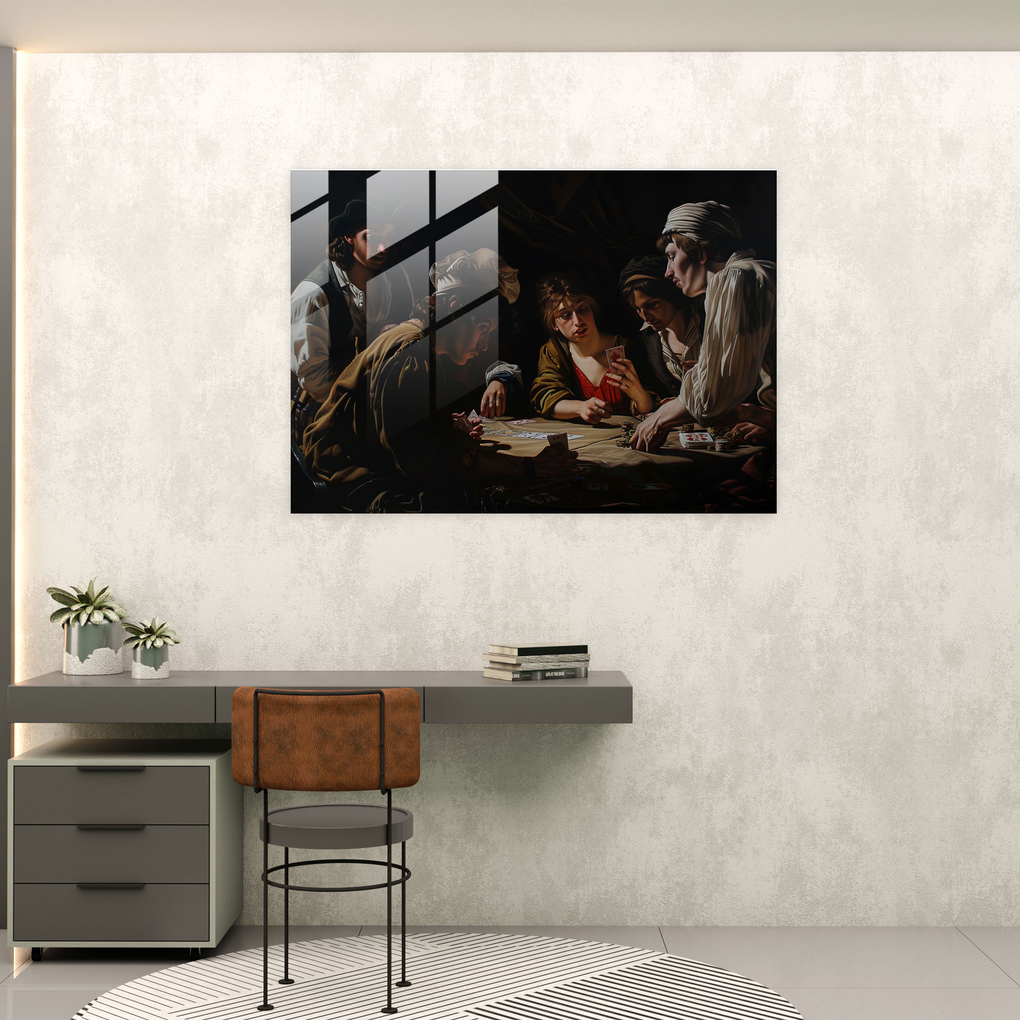 Caravaggio Tarzı Cam Tablo - Ev Dekorasyonu Caravaggio Tarzı