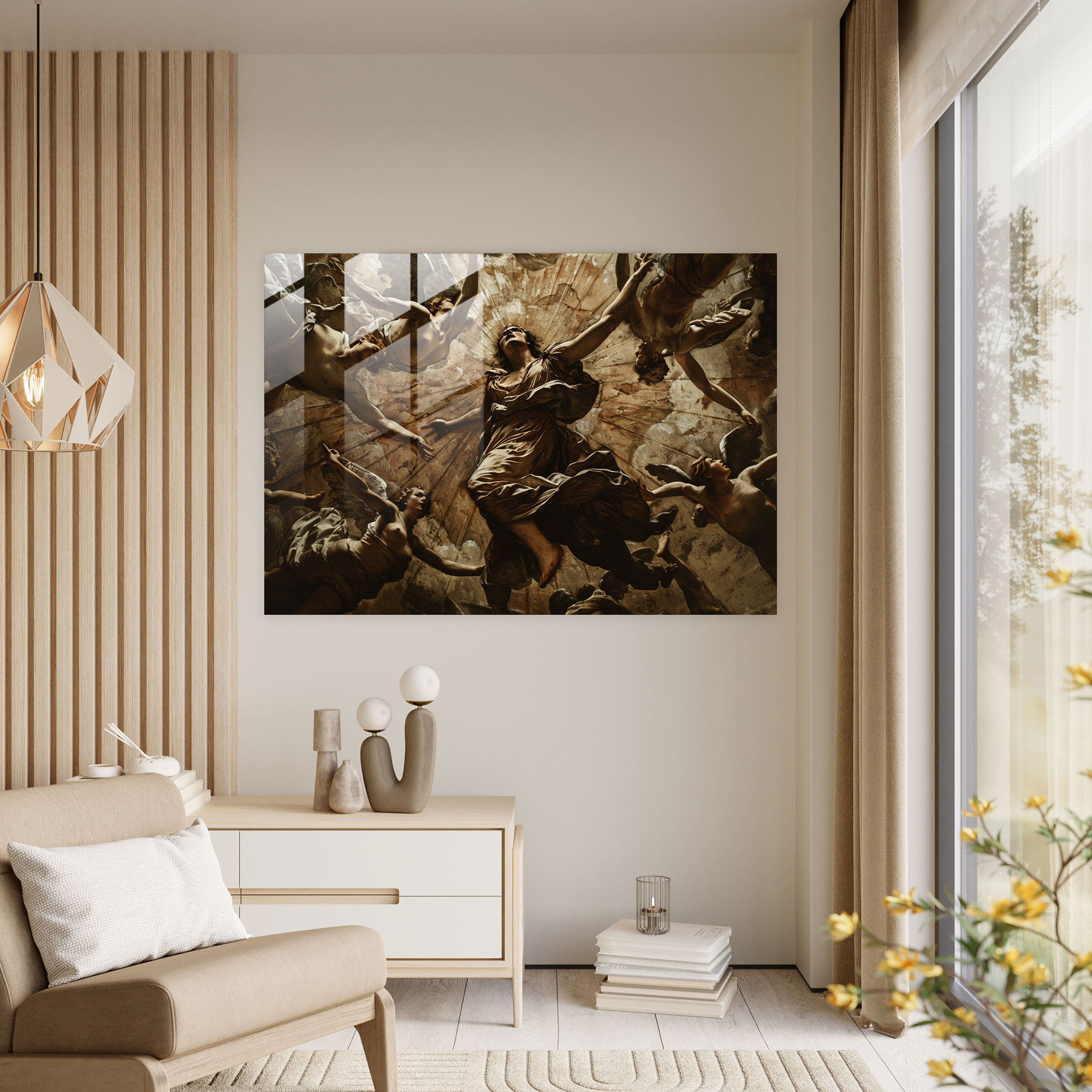 Caravaggio Tarzı Ev Dekorasyonu - Caravaggio Ev Dekorasyonu Modern Sanat Cam Tablo