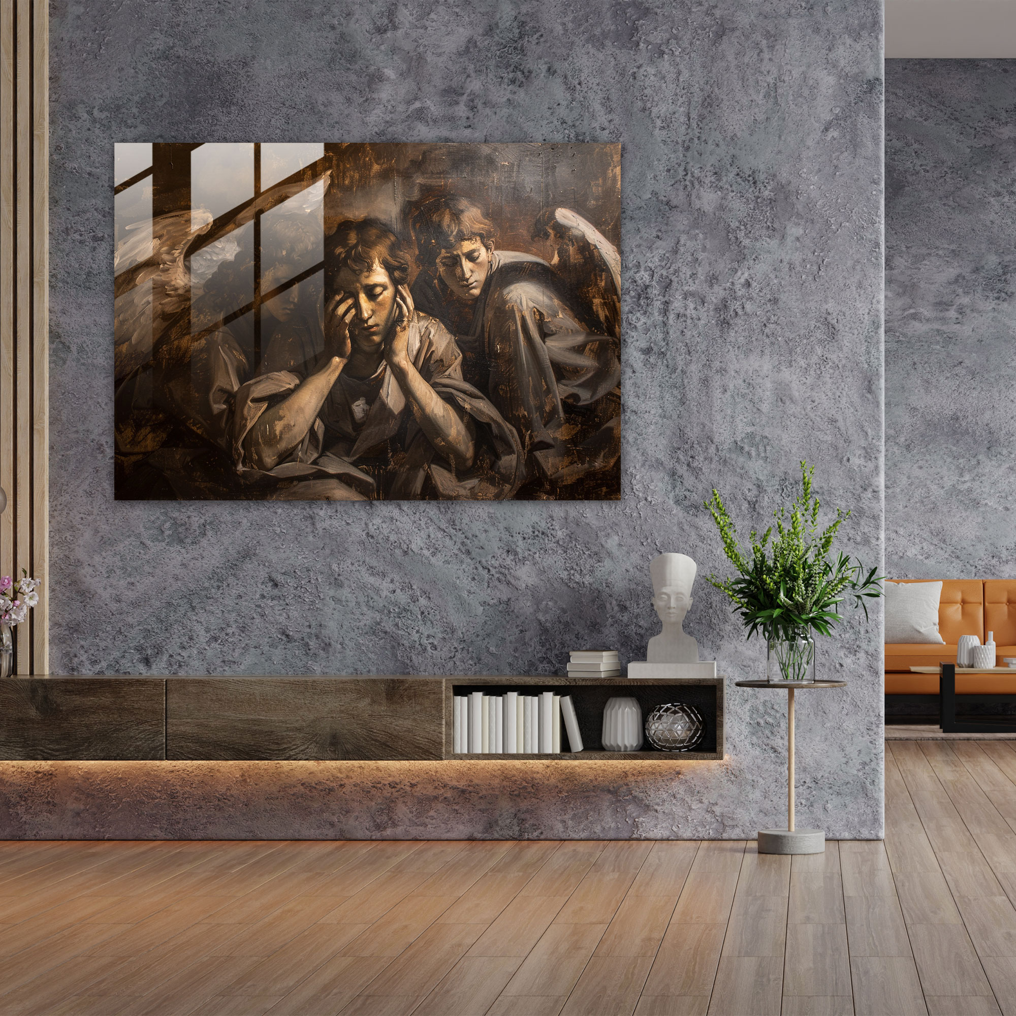 Caravaggio Tarzı Ev Dekorasyonu - Caravaggio Cam Tablo Duvar Dekorasyonu