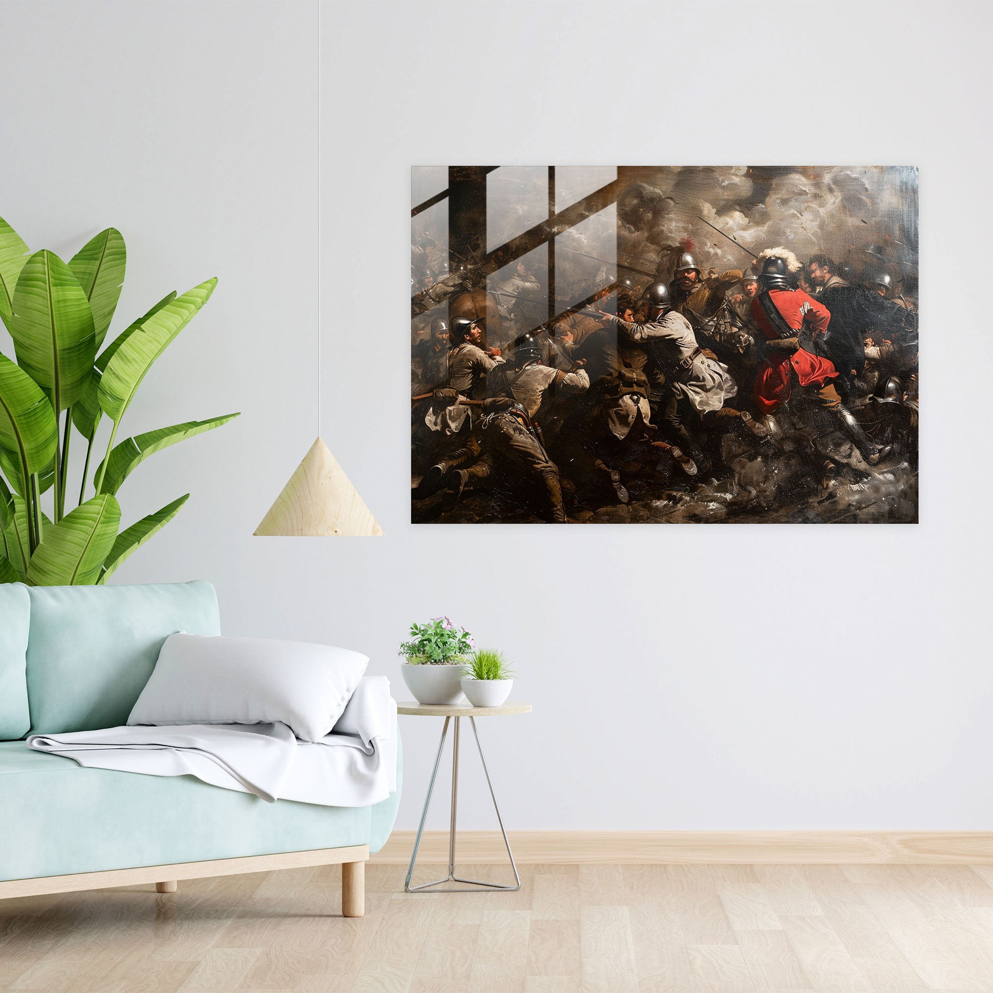 Caravaggio Tarzı Cam Sanatı - Caravaggio Savaş Sanatı Cam Tablo Cam Sanatı