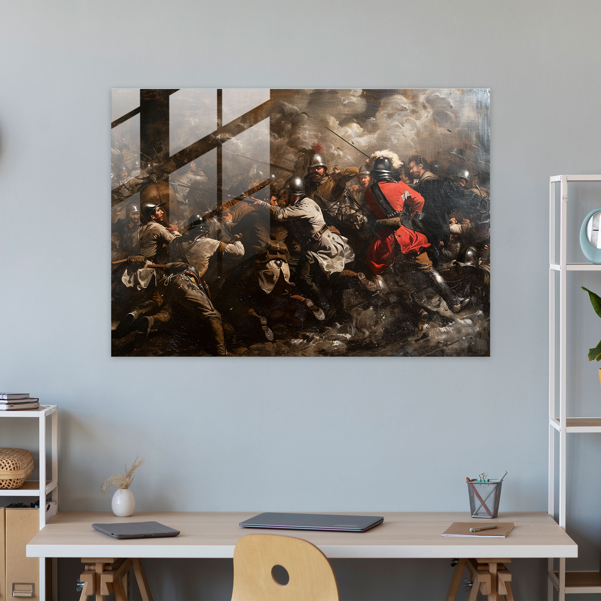 Caravaggio Tarzı Cam Sanatı - Caravaggio Savaş Sanatı Cam Tablo Cam Sanatı
