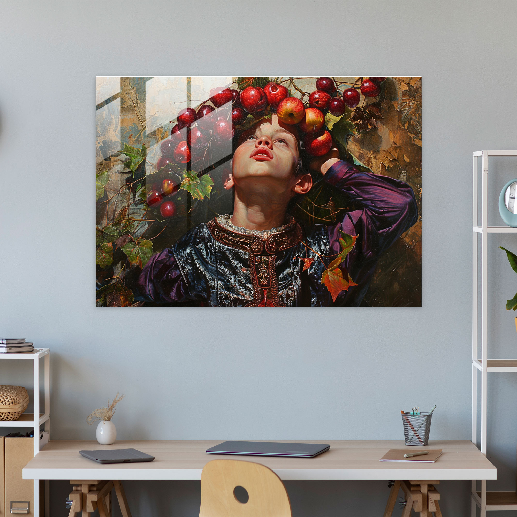 Caravaggio Tarzı Cam Tablo: Canlı Renkler - Caravaggio Cam Sanatı Modern Sanat Cam Duvar Sanatı