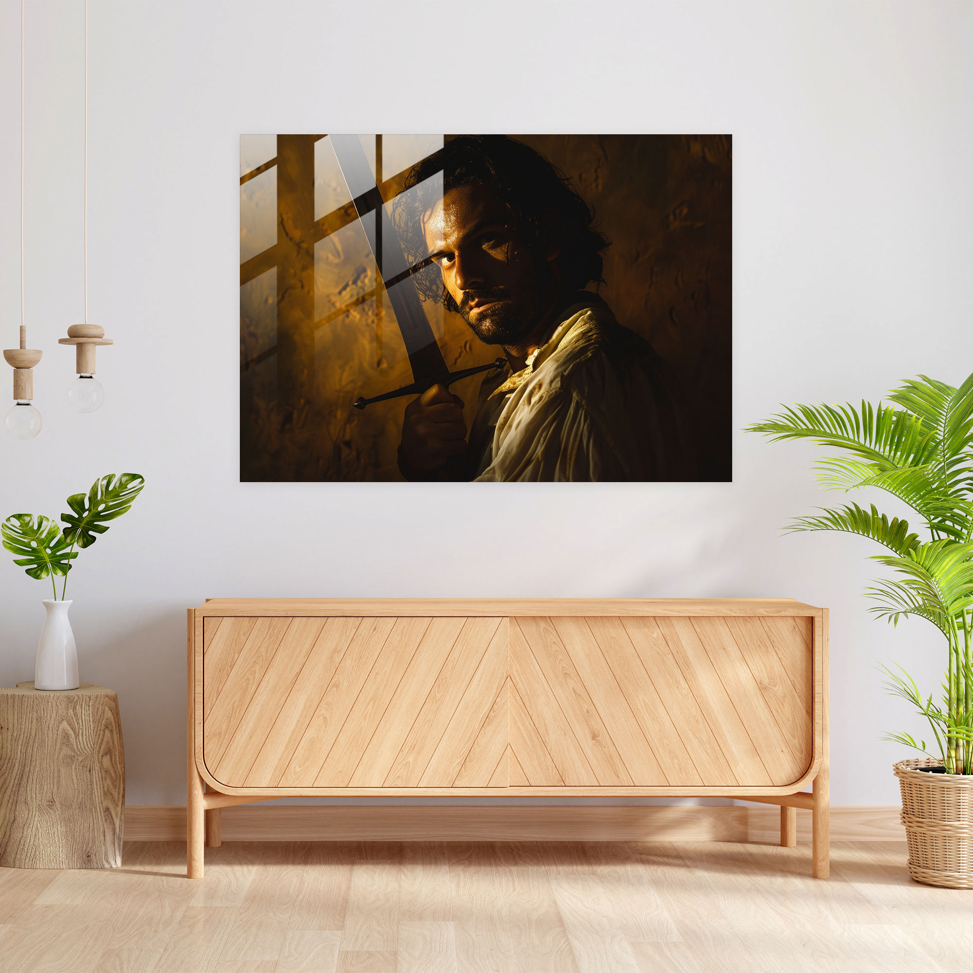 Caravaggio Tarzı Cam Tablo - Caravaggio Cam Duvar Sanatı Cam Sanatı Cam Tablo