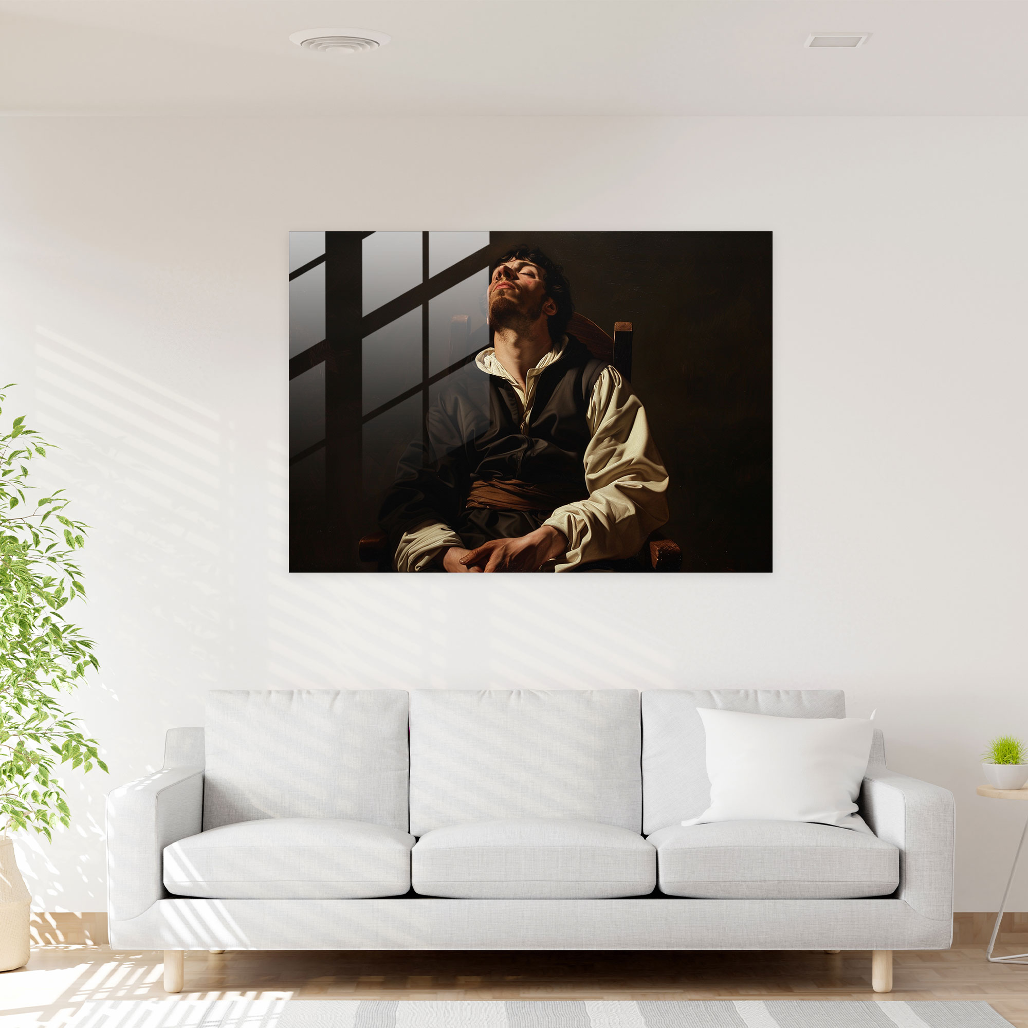 Caravaggio Tarzı Cam Sanatı - Duvar Sanatı Cam Tablo
