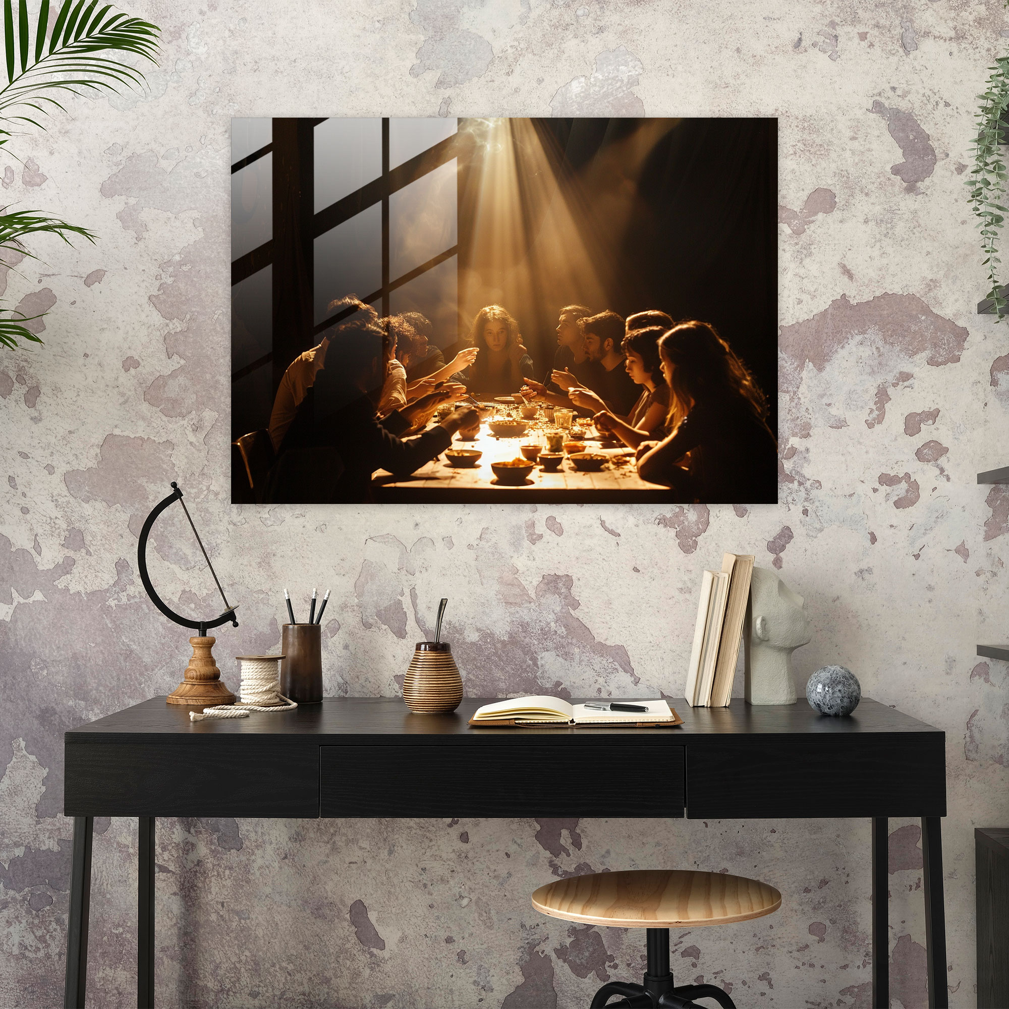 Caravaggio Tarzı Cam Duvar Sanatı - Modern Sanat Cam Duvar Sanatı