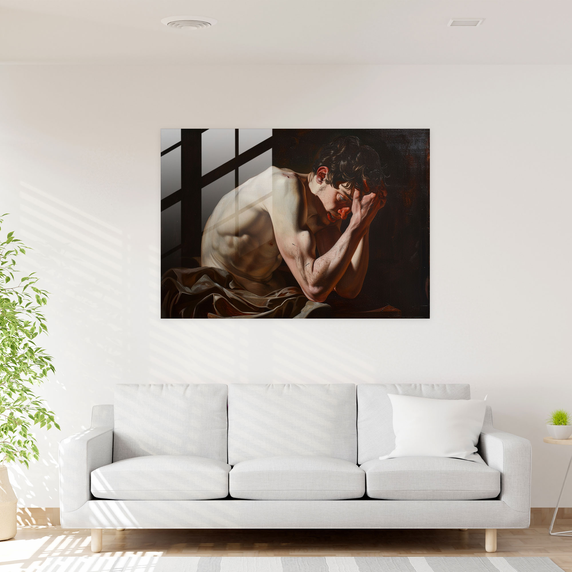 Caravaggio Tarzı Modern Sanat - Caravaggio Cam Tablo Kanvas Tablo