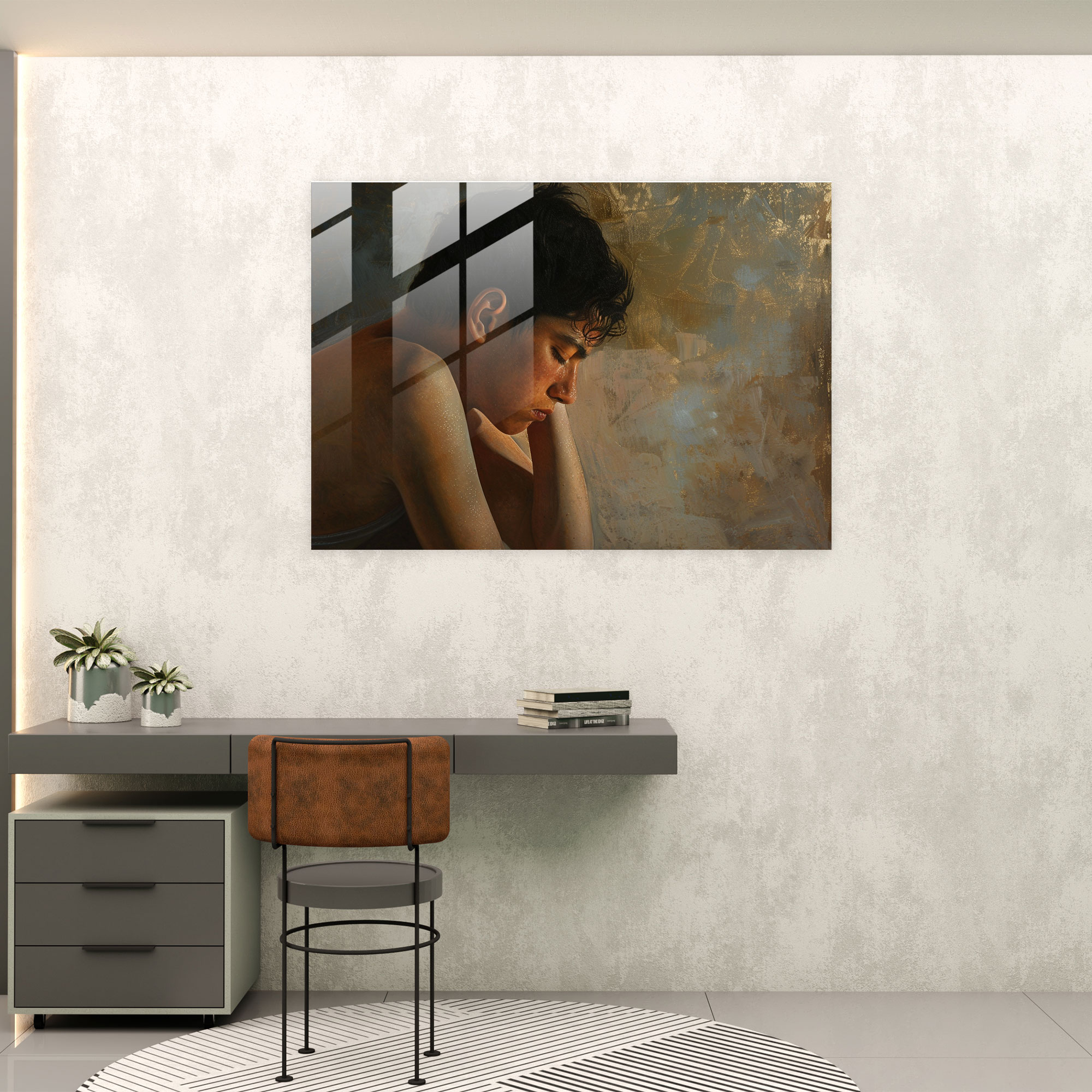 Caravaggio Tarzı Duvar Dekorasyonu - Modern Sanat Cam Tablo