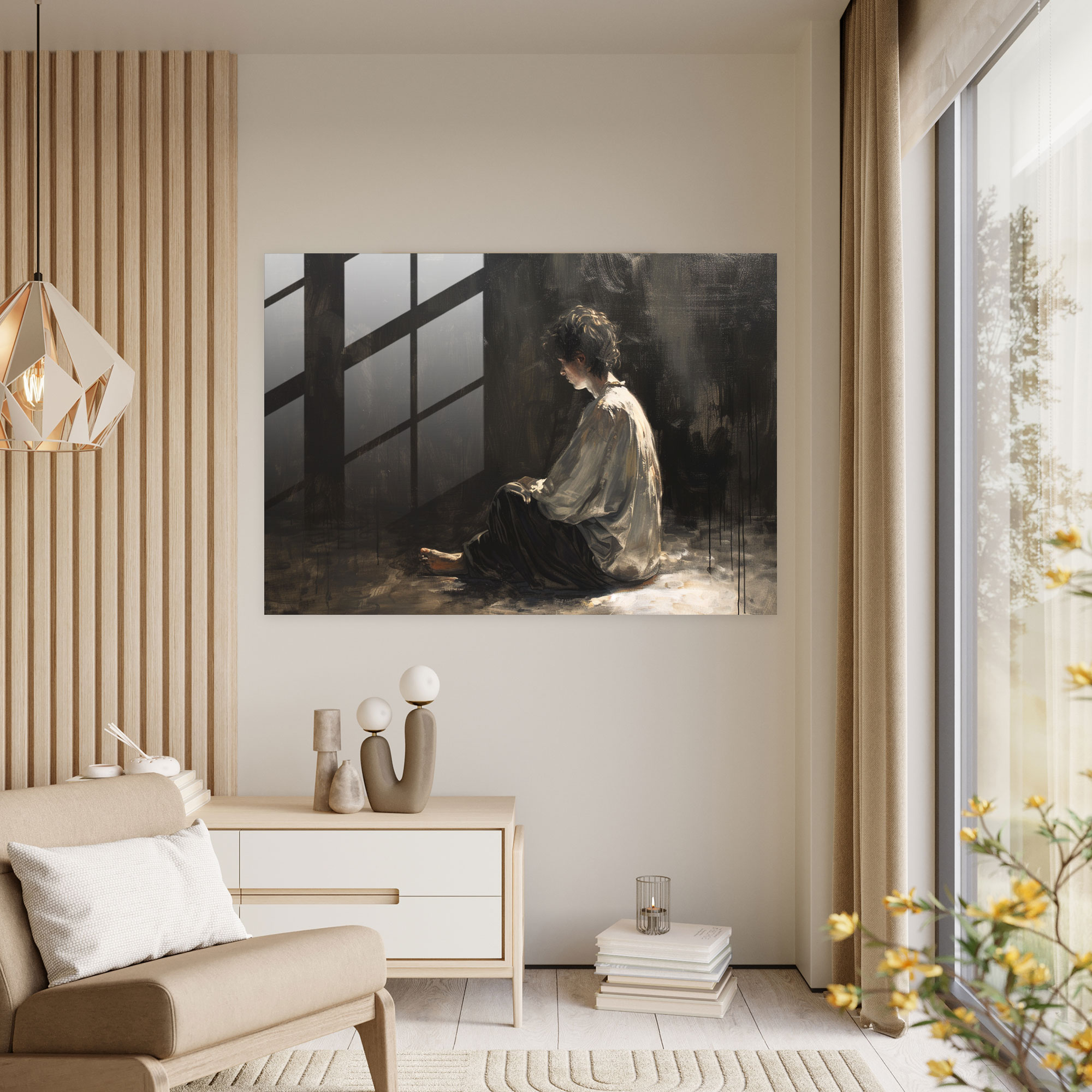 Caravaggio Tarzı Ev Dekorasyonu - Caravaggio Cam Tablo Ev Dekorasyonu Düşünceli