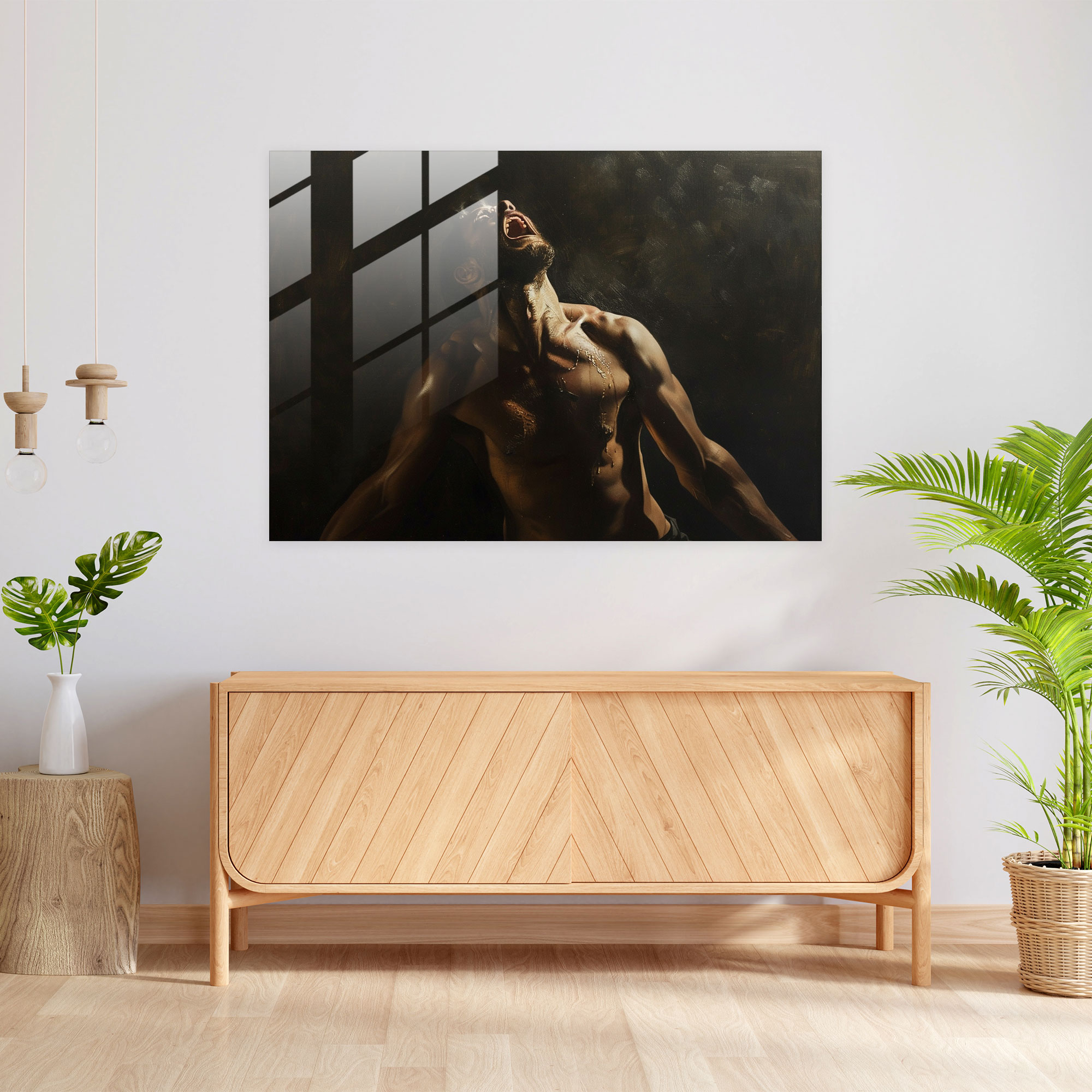 Caravaggio Tarzı Duvar Dekorasyonu - Modern Sanat Güçlü ve Duygusal Çizimler - Kanvas Tablo