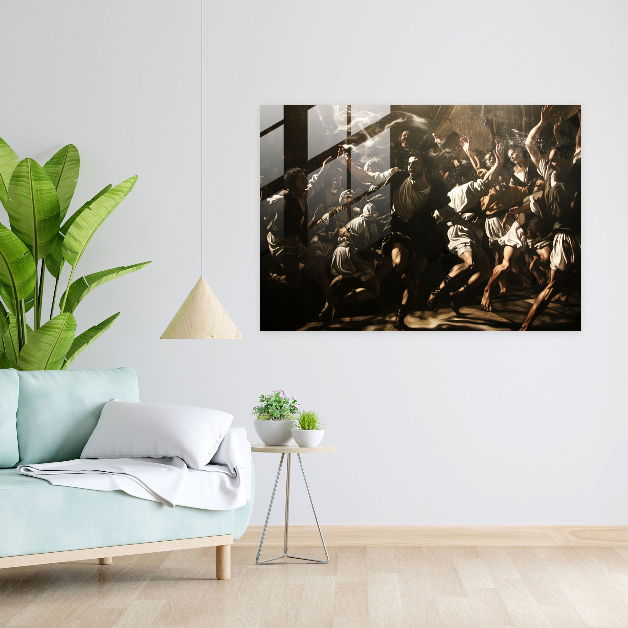 Caravaggio Tarzı Cam Sanatı - Enerjik ve Dinamik Tasarım