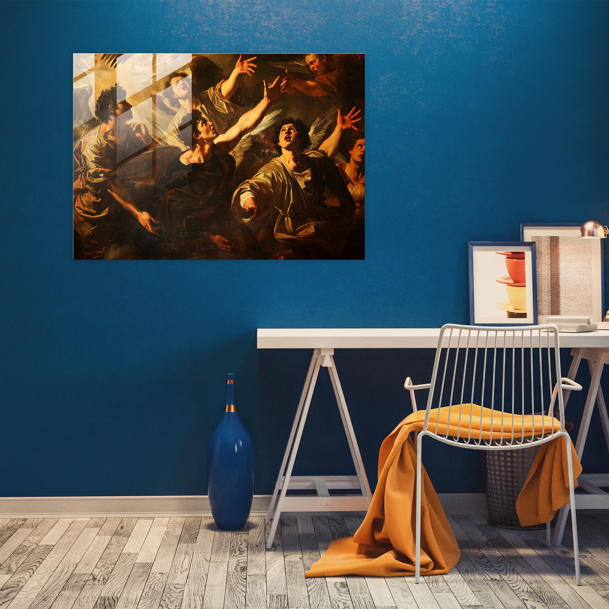 Caravaggio Tarzı Duvar Dekorasyonu - Cam Tablo Modern Sanat Caravaggio Deseni