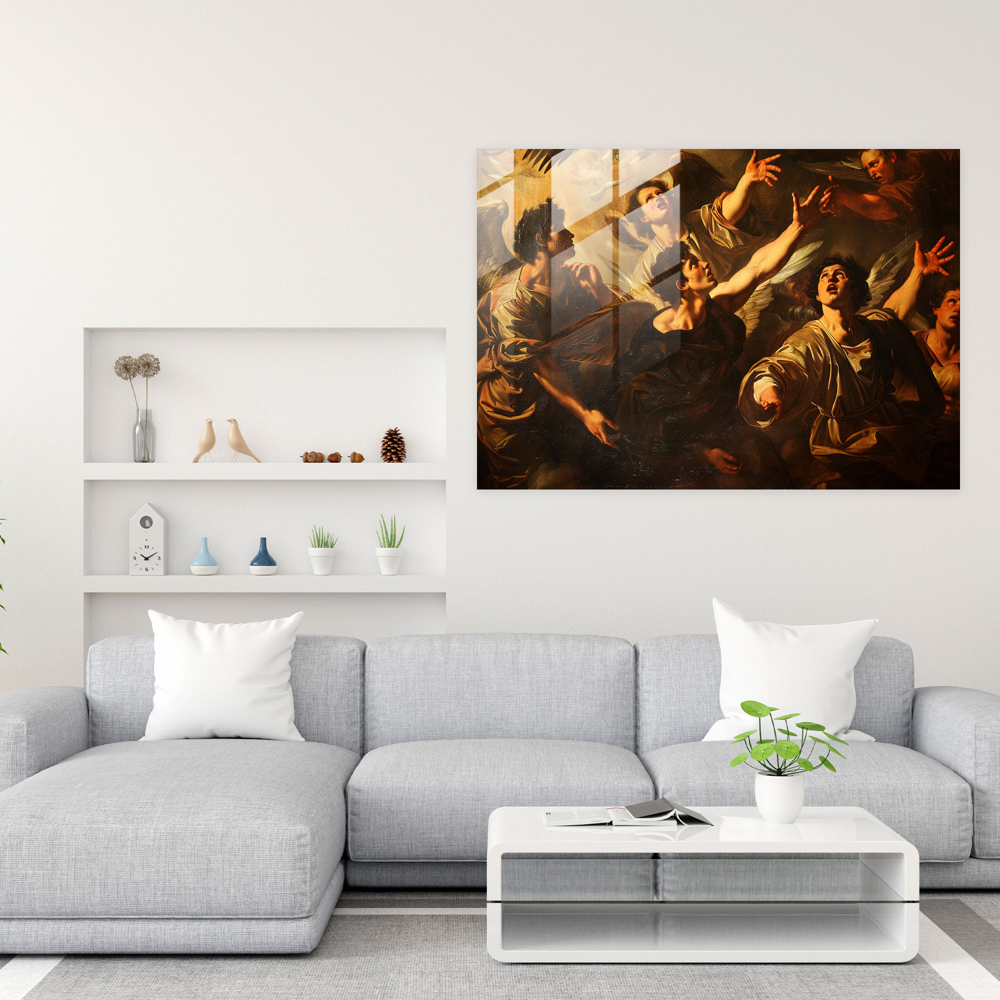 Caravaggio Tarzı Duvar Dekorasyonu - Cam Tablo Modern Sanat Caravaggio Deseni