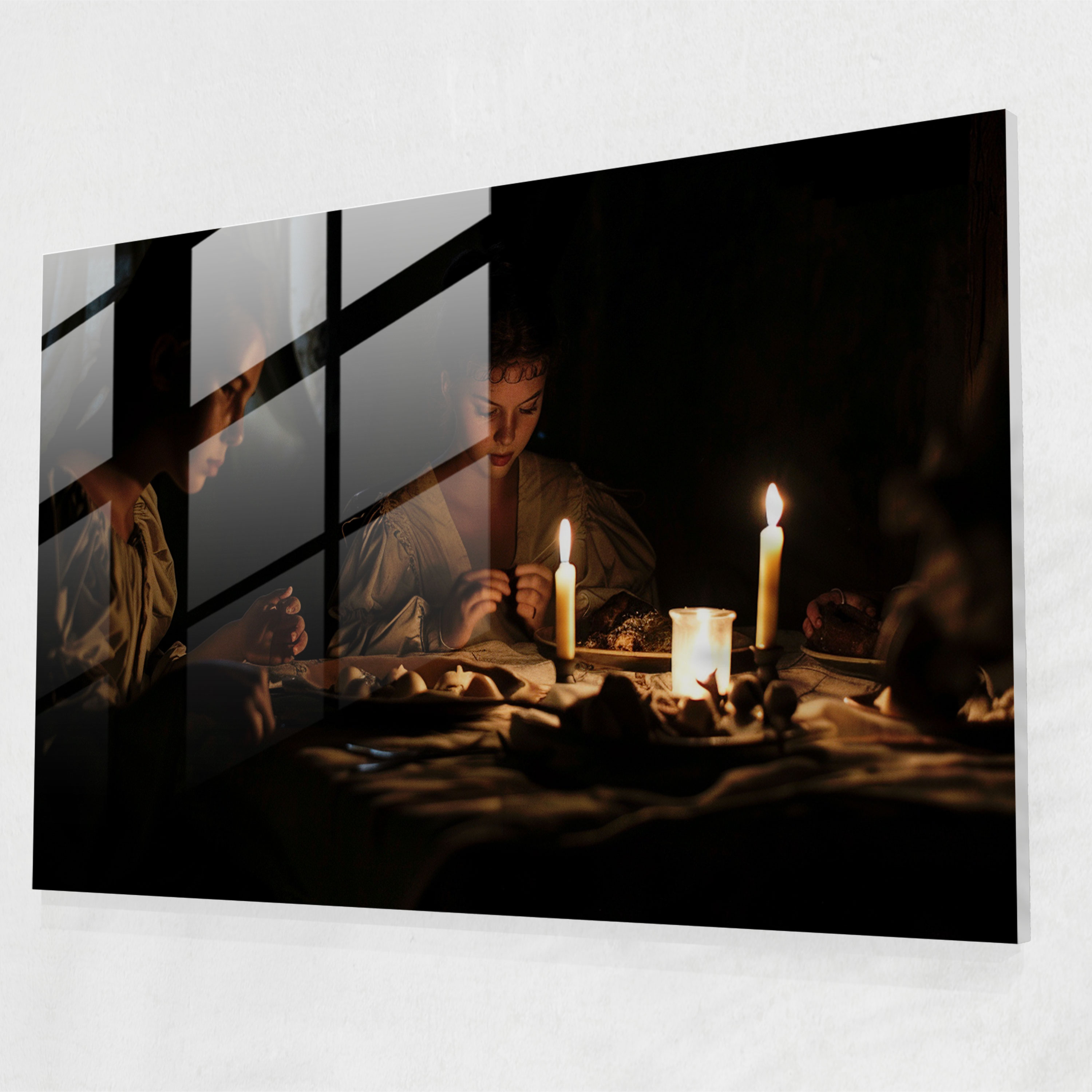 Caravaggio Tarzı Cam Sanatı - Modern Sanat Ev Dekorasyonu Cam Duvar Sanatı