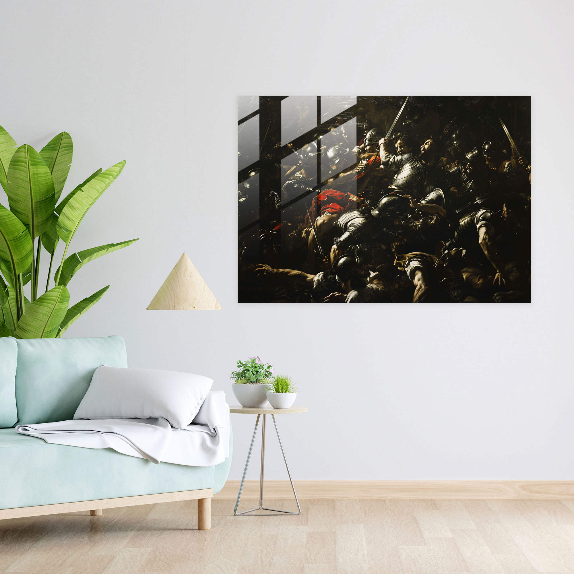 Caravaggio Tarzı Modern Sanat - Cam Tablo Cam Sanatı Cam Tablosu