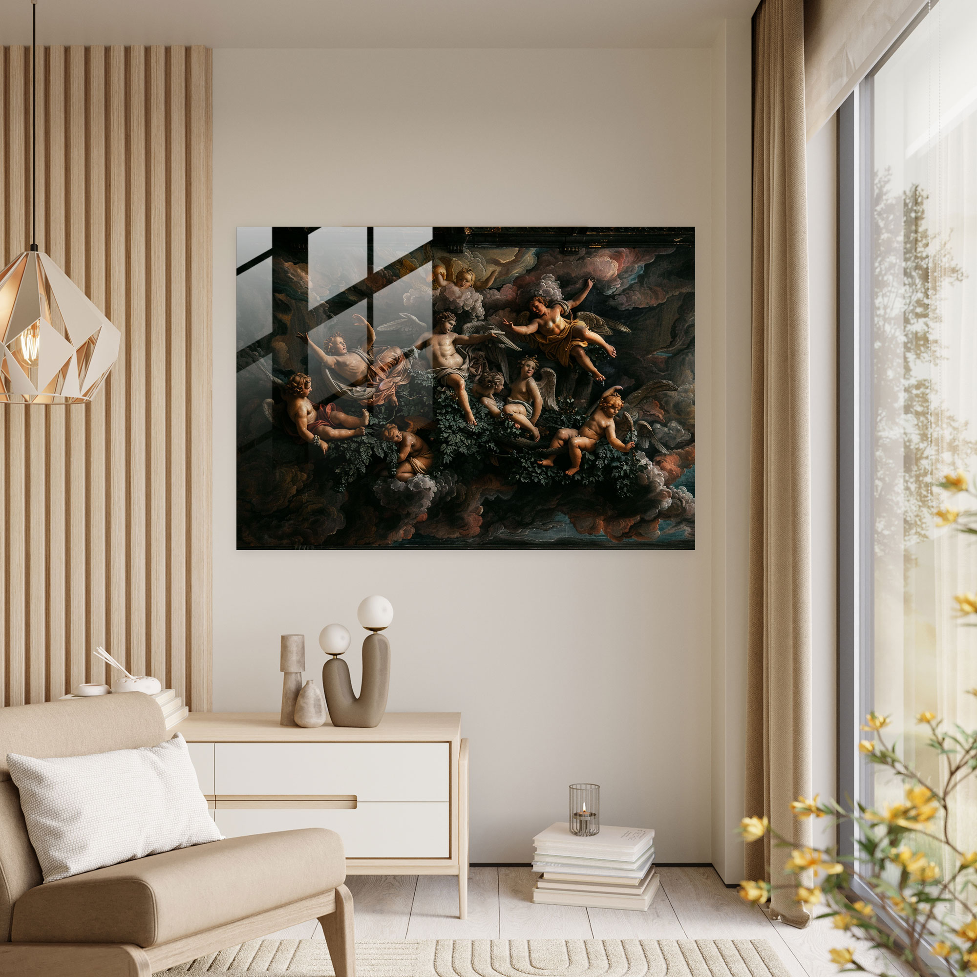Caravaggio Tarzı Cam Tablo - Caravaggio Cam Duvar Sanatı Ev Dekorasyonu Caravaggio Tarzı