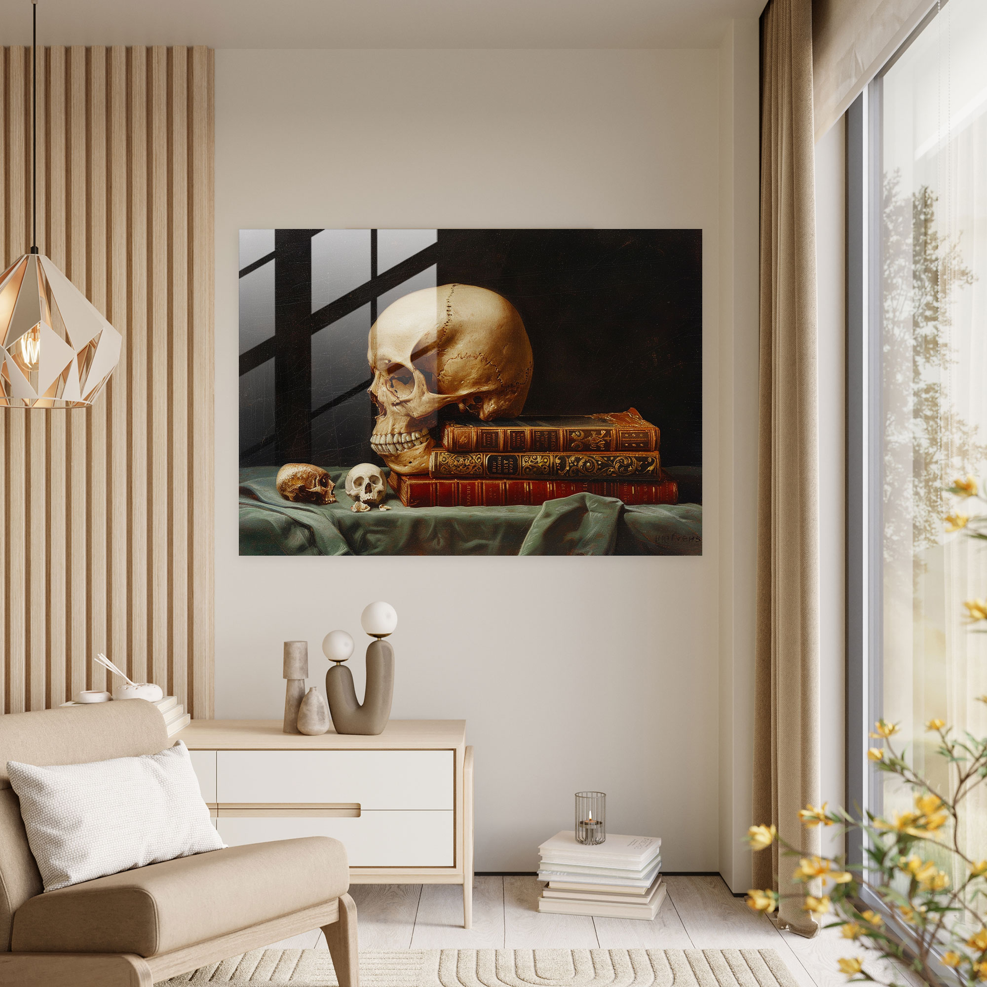 Caravaggio Tarzı Cam Duvar Sanatı - Caravaggio Cam Tablo Modern Sanat
