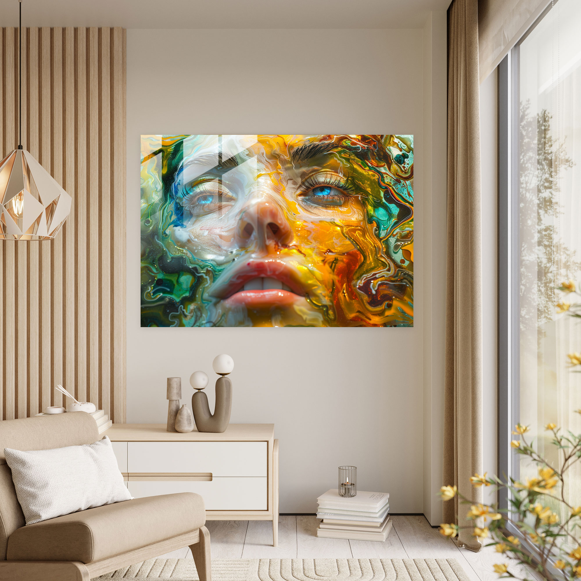 Canlı Renkler Cam Sanatı - Caravaggio Modern Sanat Cam Sanatı Ev Dekorasyonu
