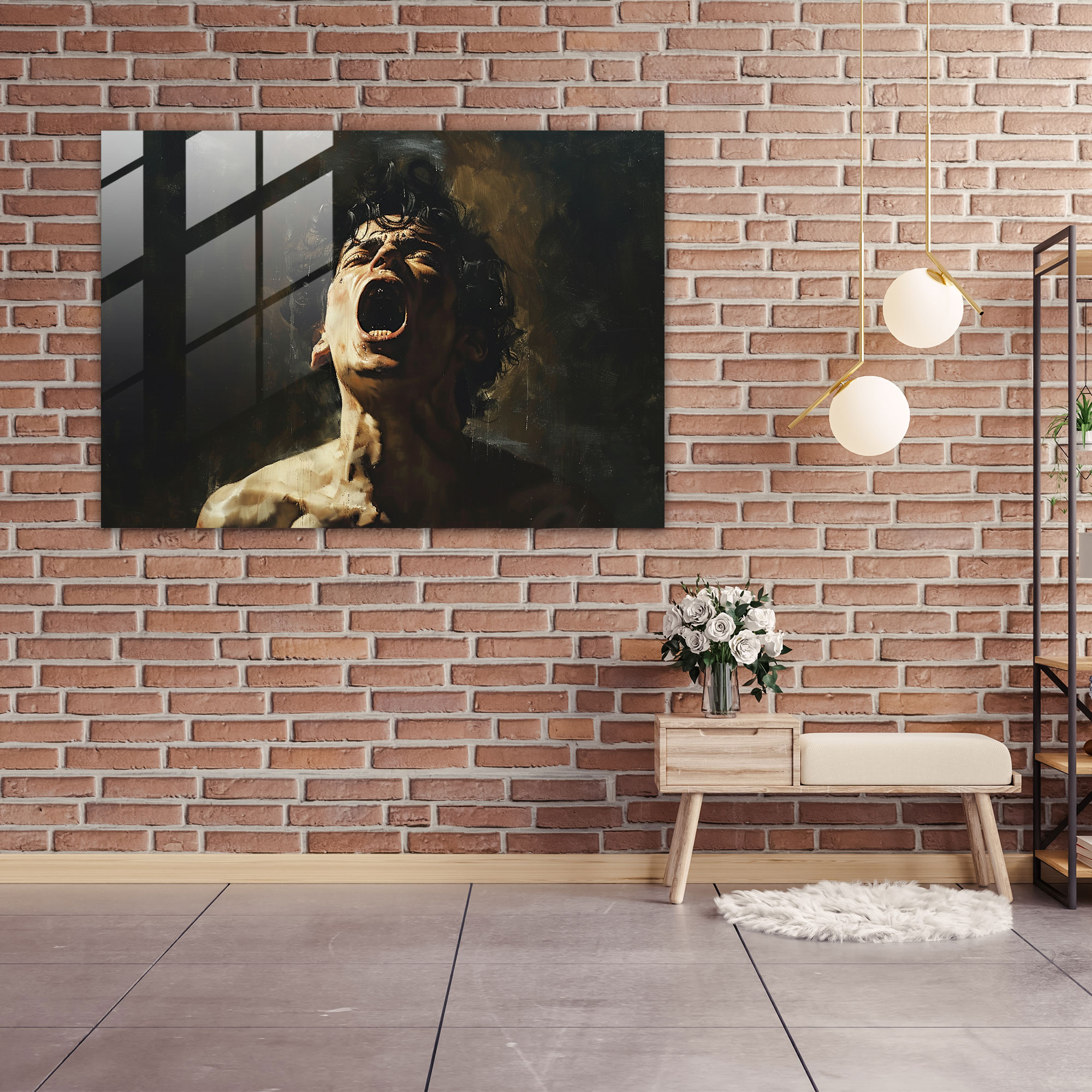 Caravaggio Stili Cam Duvar Sanatı - Ev Dekorasyonu Duvar Dekorasyonu