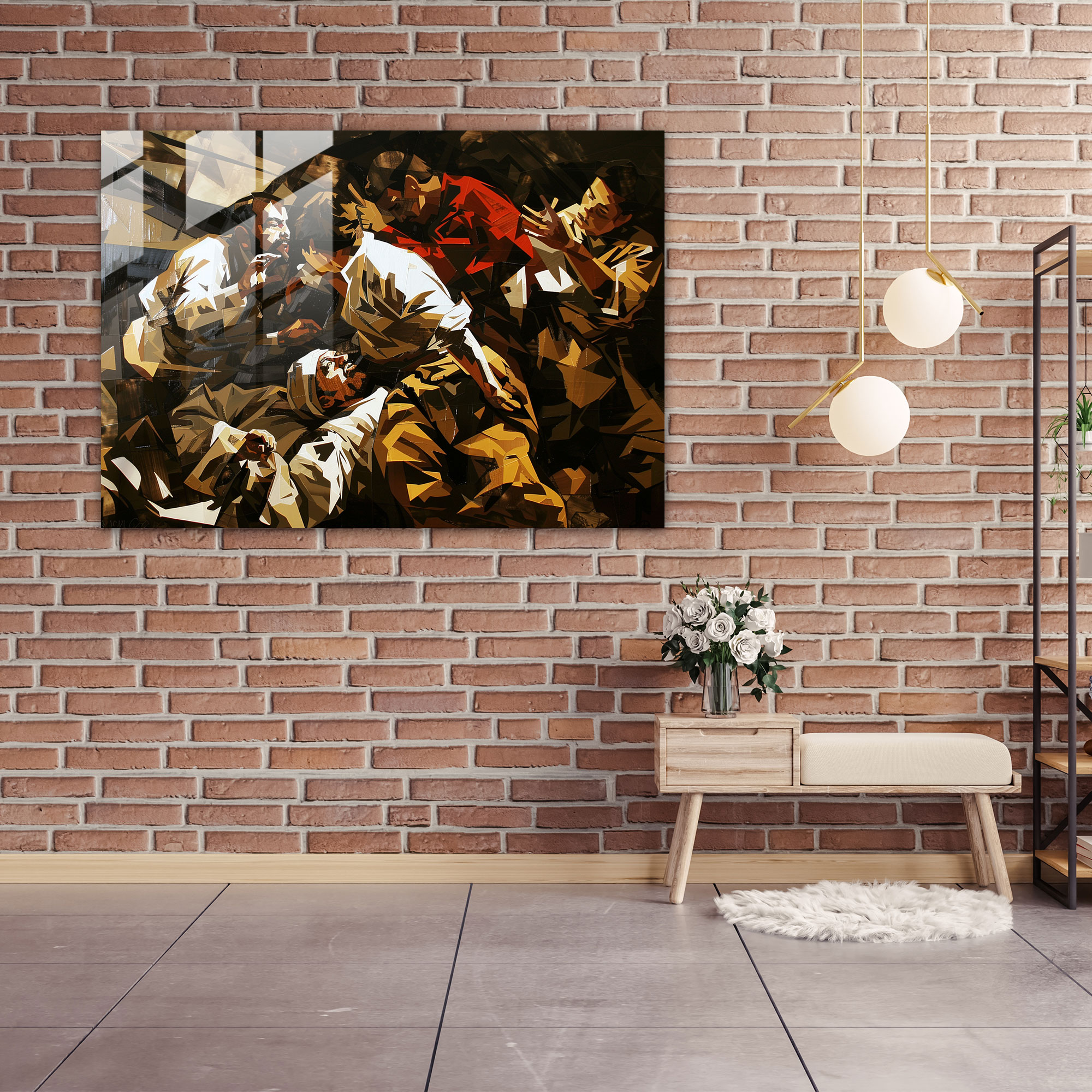 Caravaggio Tarzı Duvar Dekorasyonu - Ev Dekorasyonu Cam Duvar Sanatı Duvar Dekorasyonu