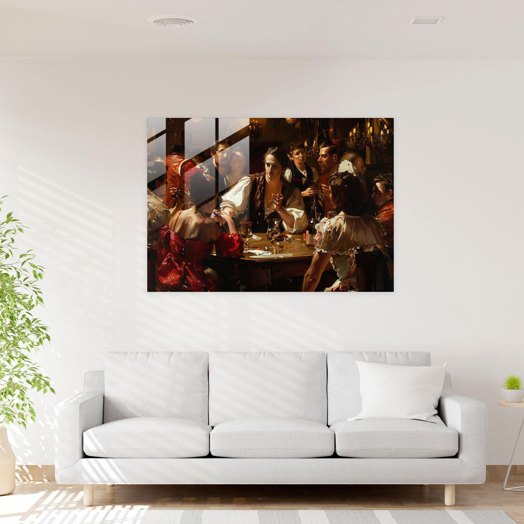 Caravaggio Tarzı Ev Dekorasyonu - Cam Tablo Duvar Dekorasyonu