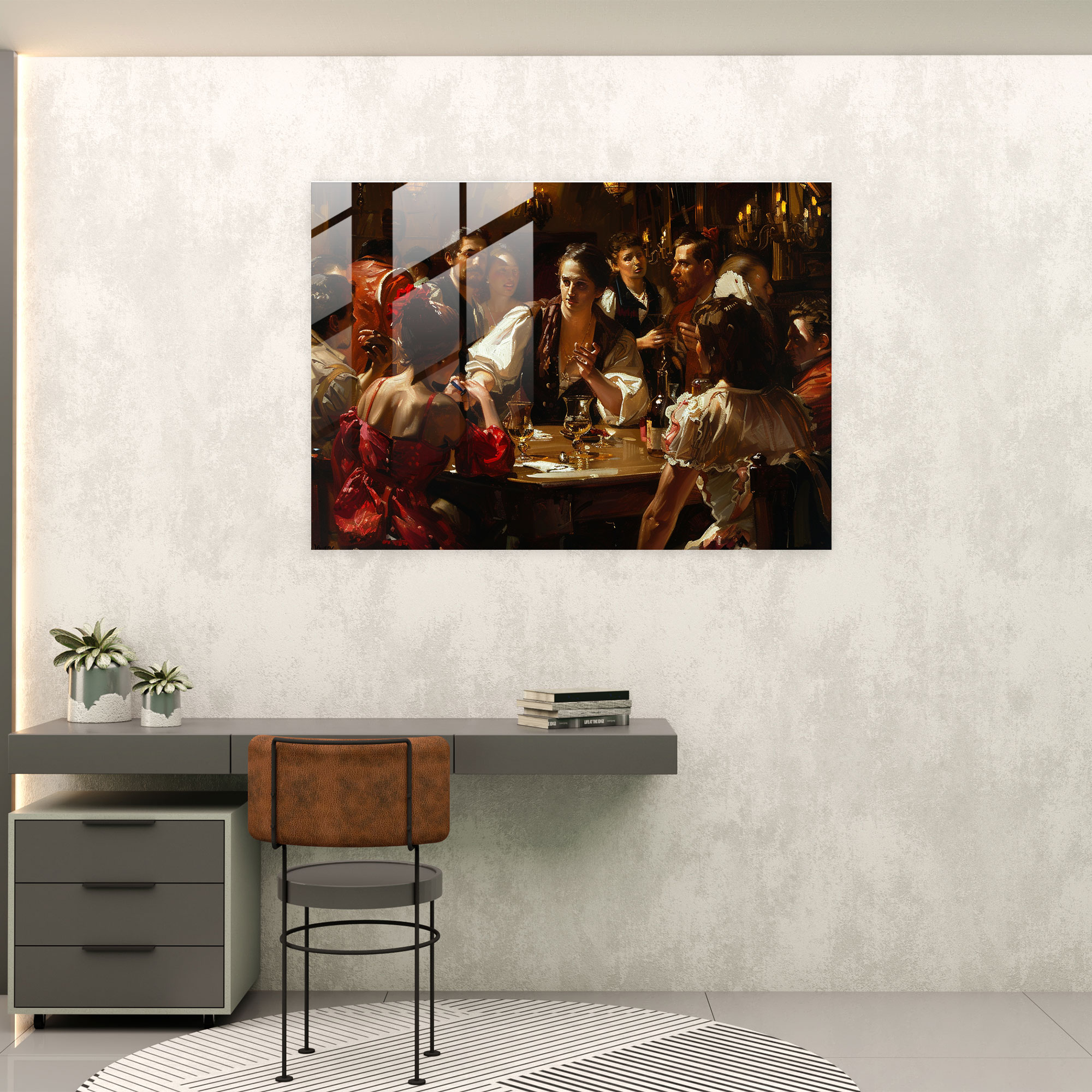 Caravaggio Tarzı Ev Dekorasyonu - Cam Tablo Duvar Dekorasyonu