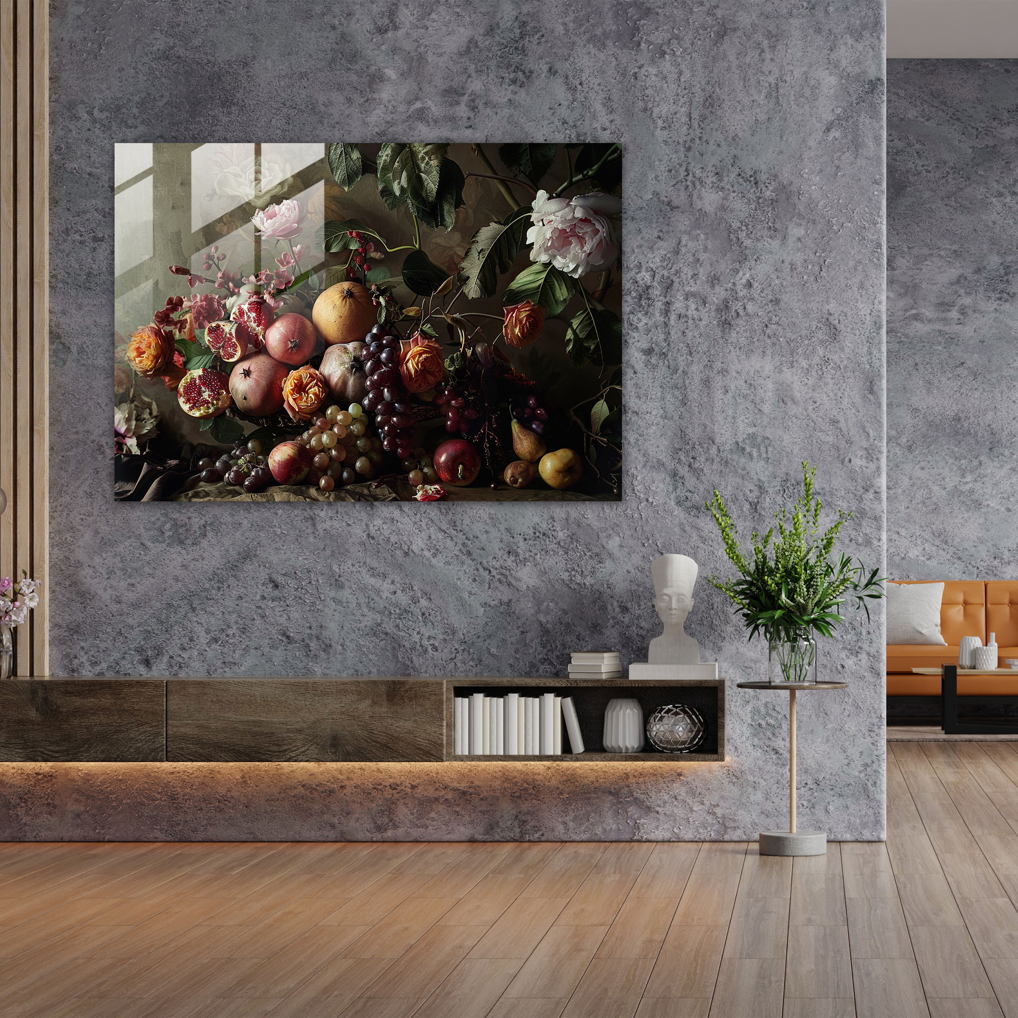 Caravaggio Tarzı Duvar Dekorasyonu - Cam Tablo Sanat Camı Caravaggio Tarzı Duvar Sanatı