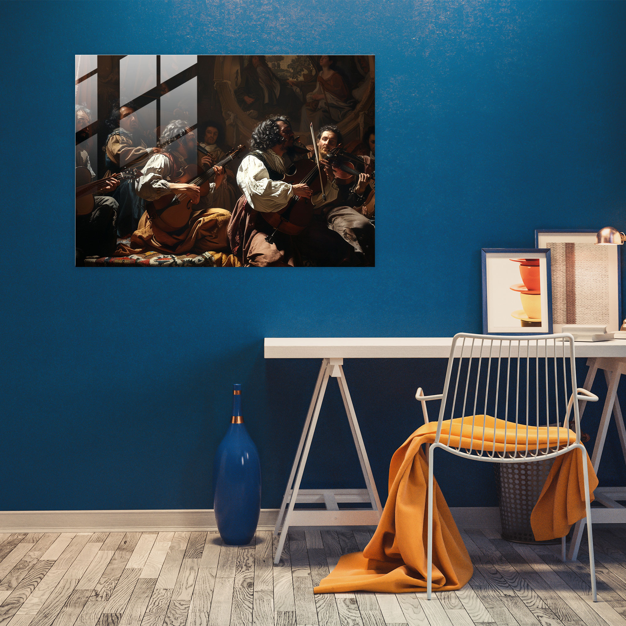 Caravaggio Tarzı Cam Sanatı - Cam Duvar Sanatı Duvar Dekorasyonu Modern Sanat