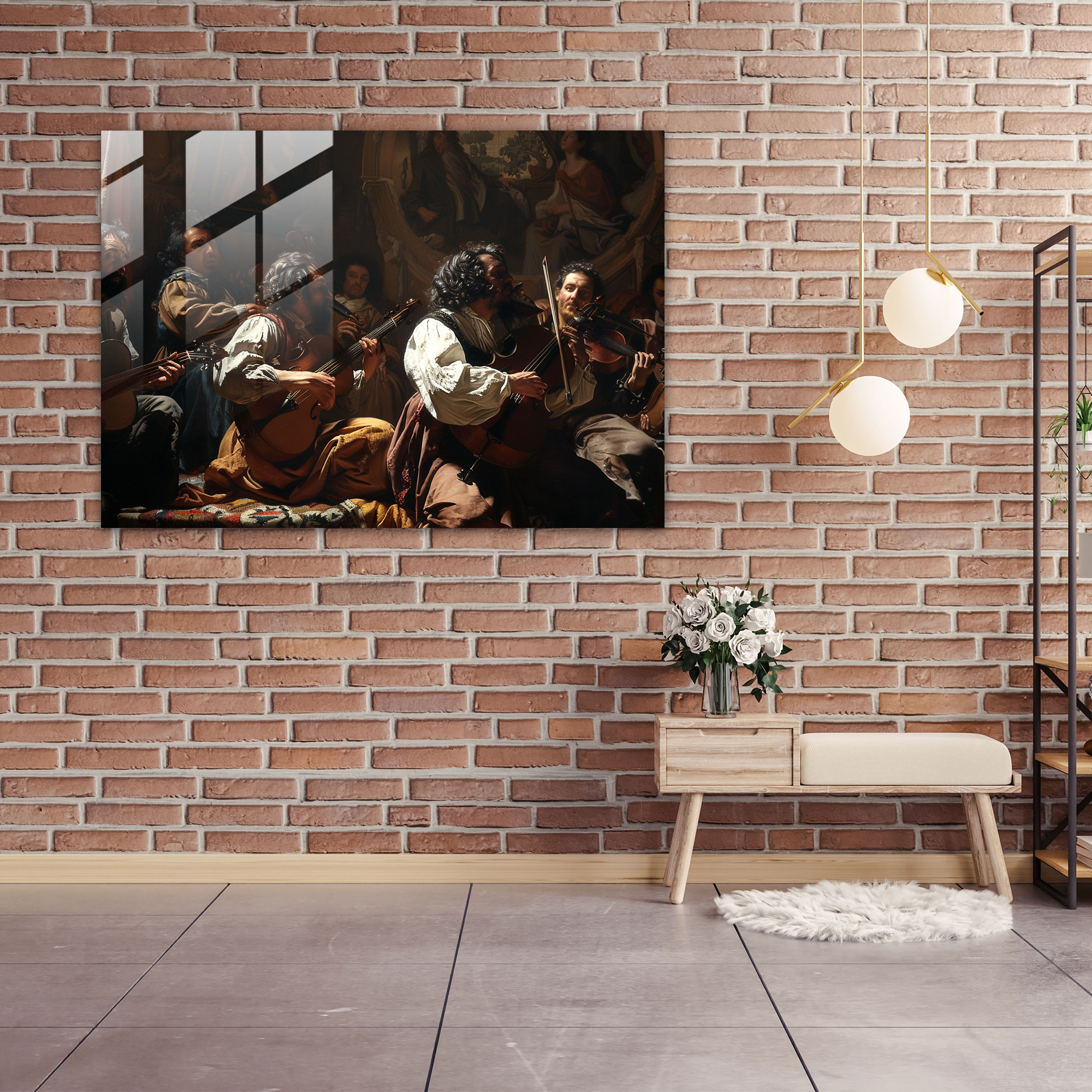 Caravaggio Tarzı Cam Sanatı - Cam Duvar Sanatı Duvar Dekorasyonu Modern Sanat
