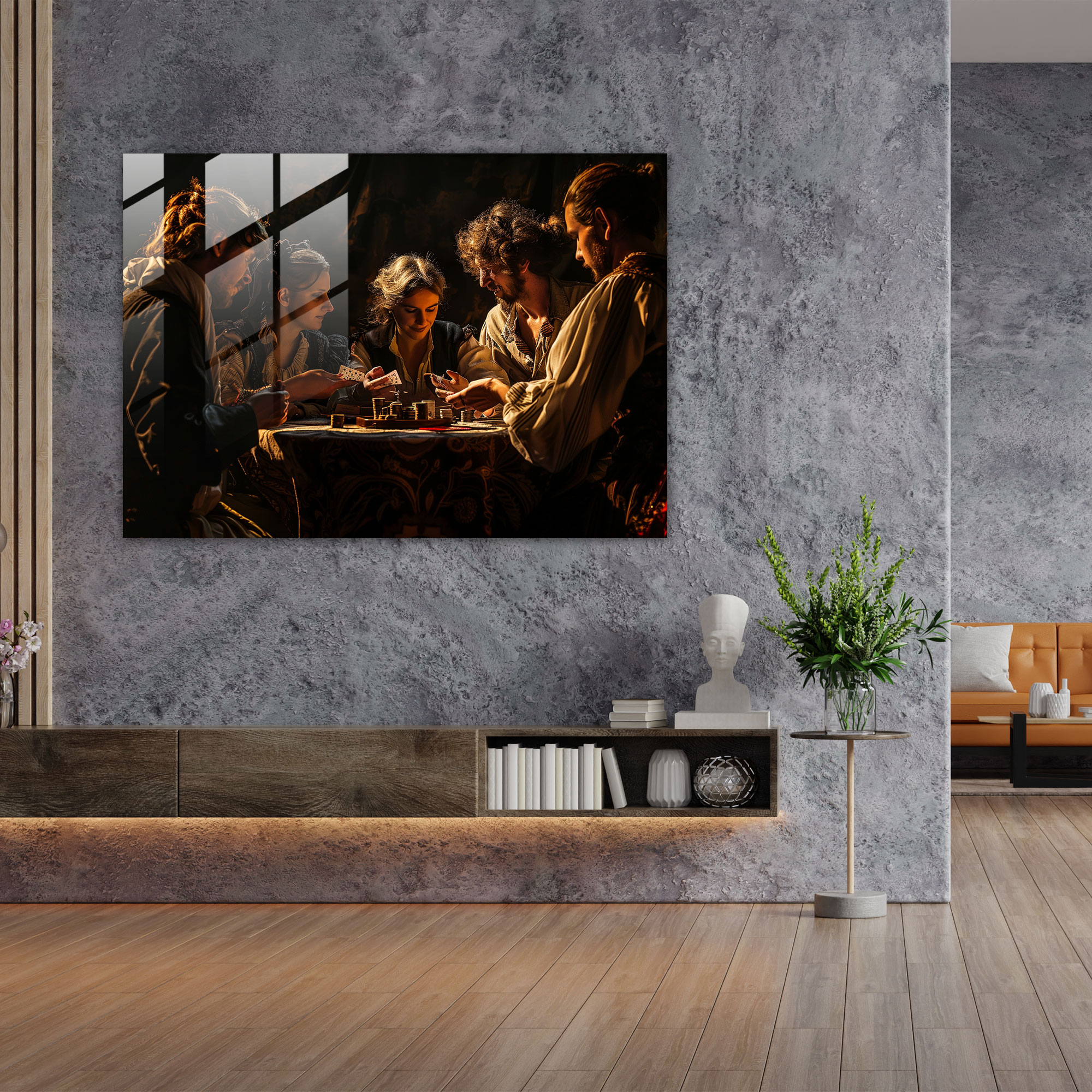 Caravaggio Tarzı Cam Tablo - Caravaggio Cam Duvar Sanatı Modern Sanat Duvar Dekorasyonu
