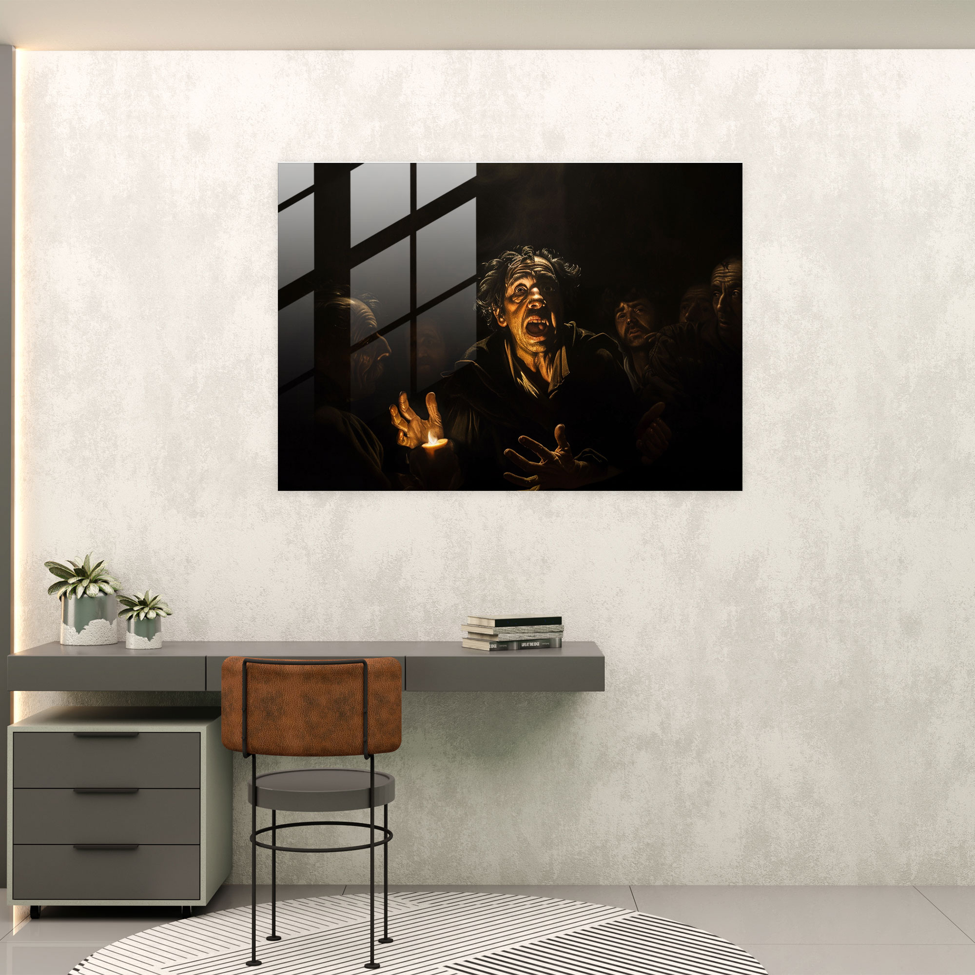 Caravaggio Tarzı Cam Tablo - Duvar Dekorasyonu