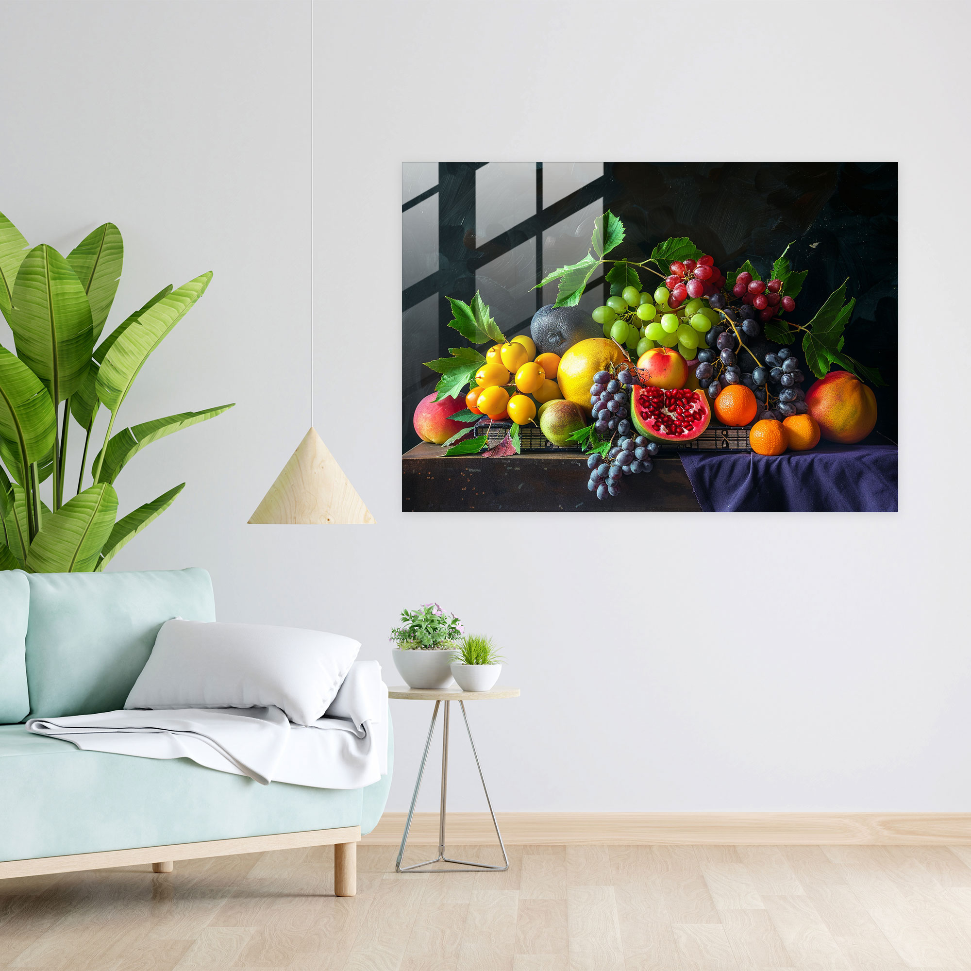 Parlak Caravaggio Tarzı Cam Duvar Sanatı - Caravaggio Duvar Dekorasyonu Cam Sanatı Modern Sanat