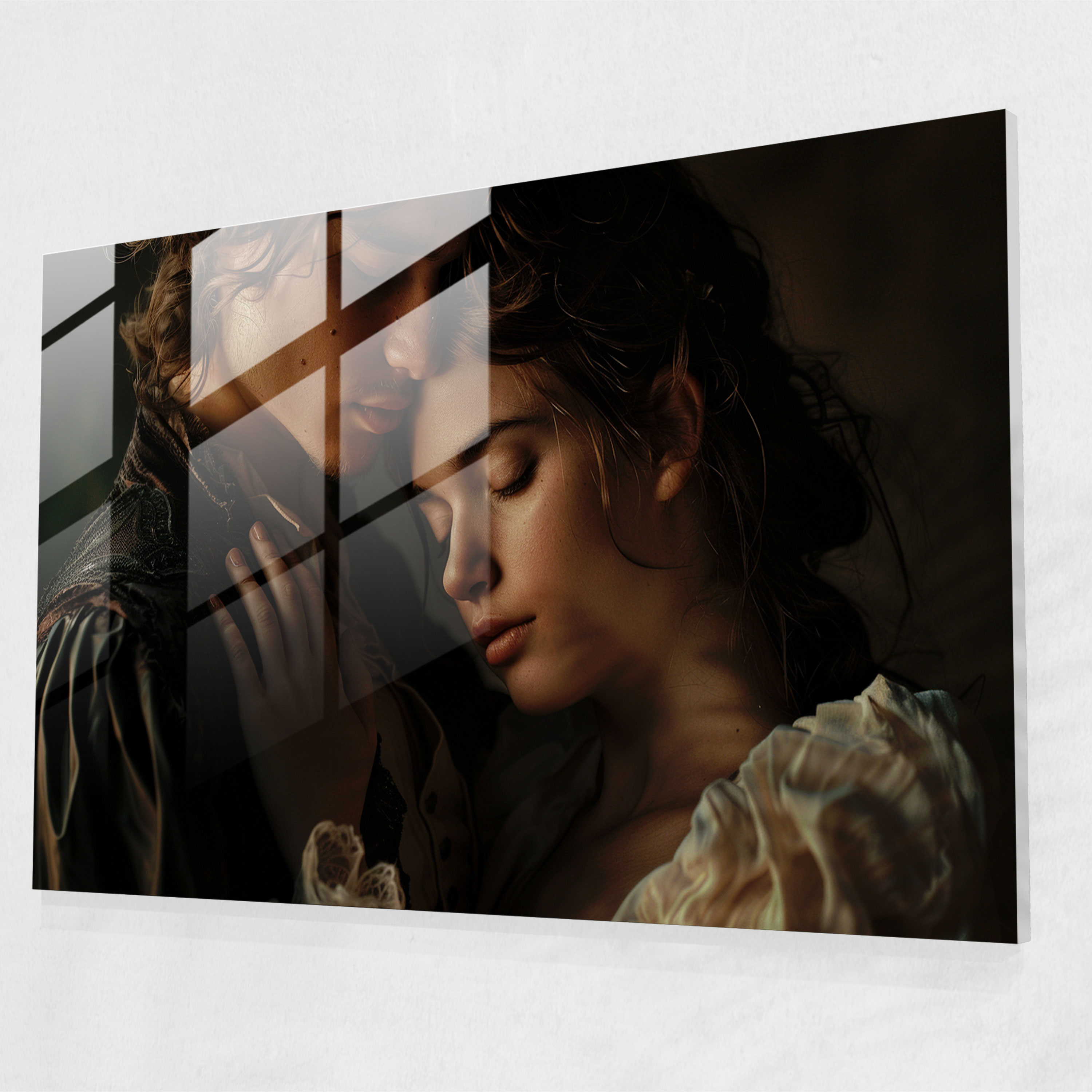 Romantik Caravaggio Tarzı Cam Tablo - Caravaggio Duvar Dekorasyonu Modern Sanat