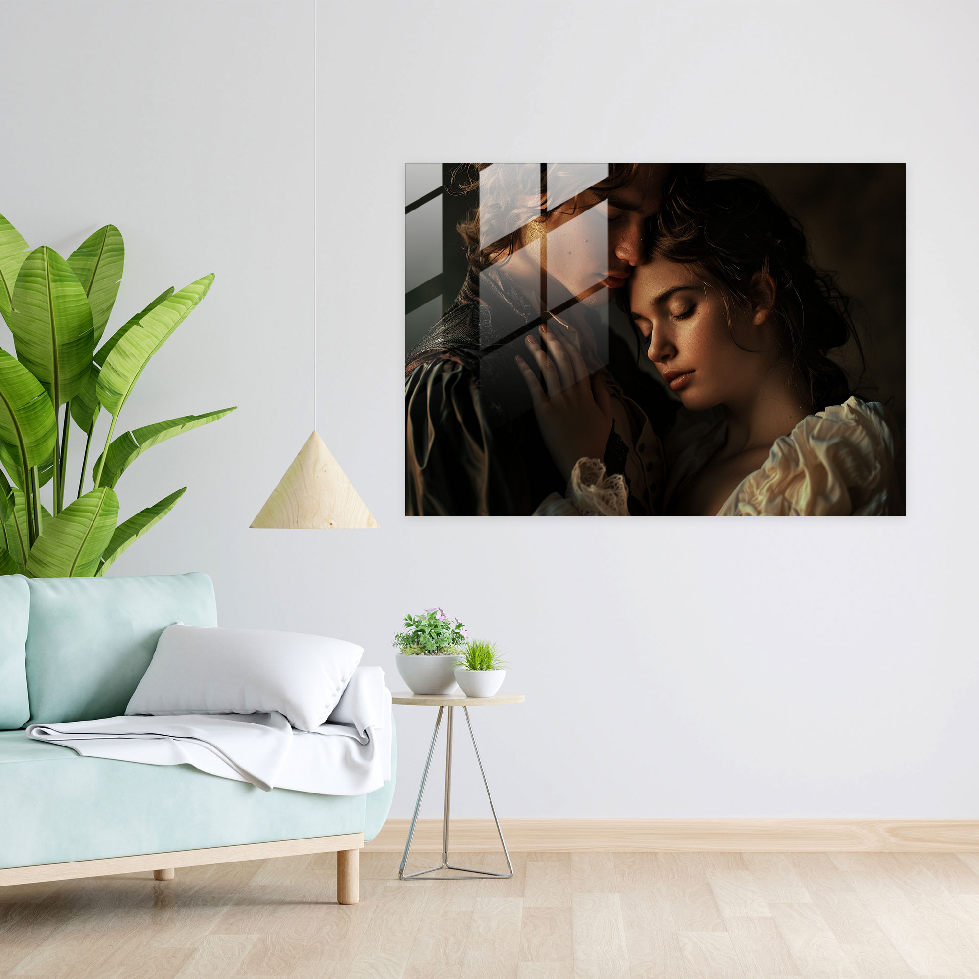 Romantik Caravaggio Tarzı Cam Tablo - Caravaggio Duvar Dekorasyonu Modern Sanat