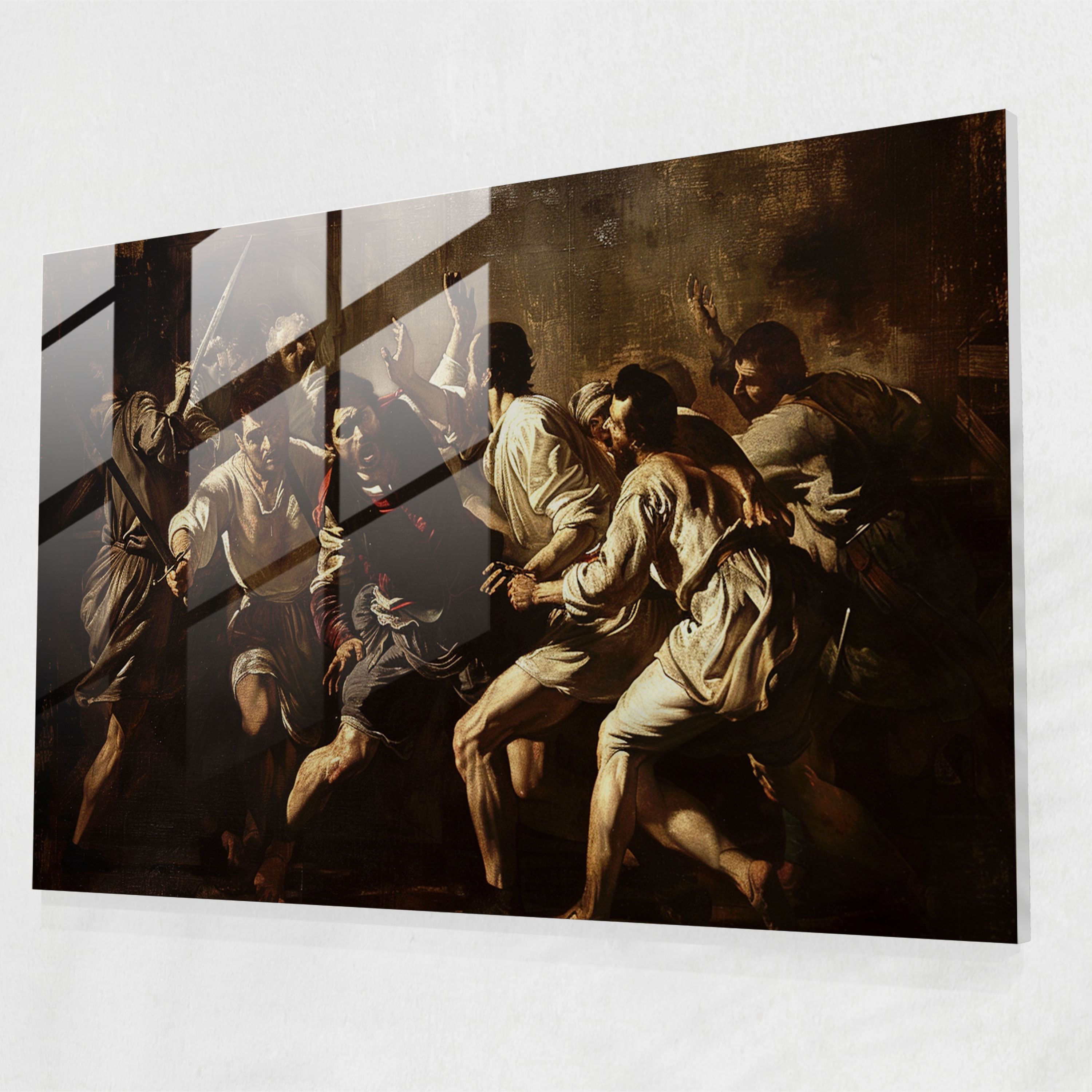 Caravaggio Tarzı Cam Duvar Sanatı - Tarihi Olaylar Modern Sanat Ev Dekorasyonu