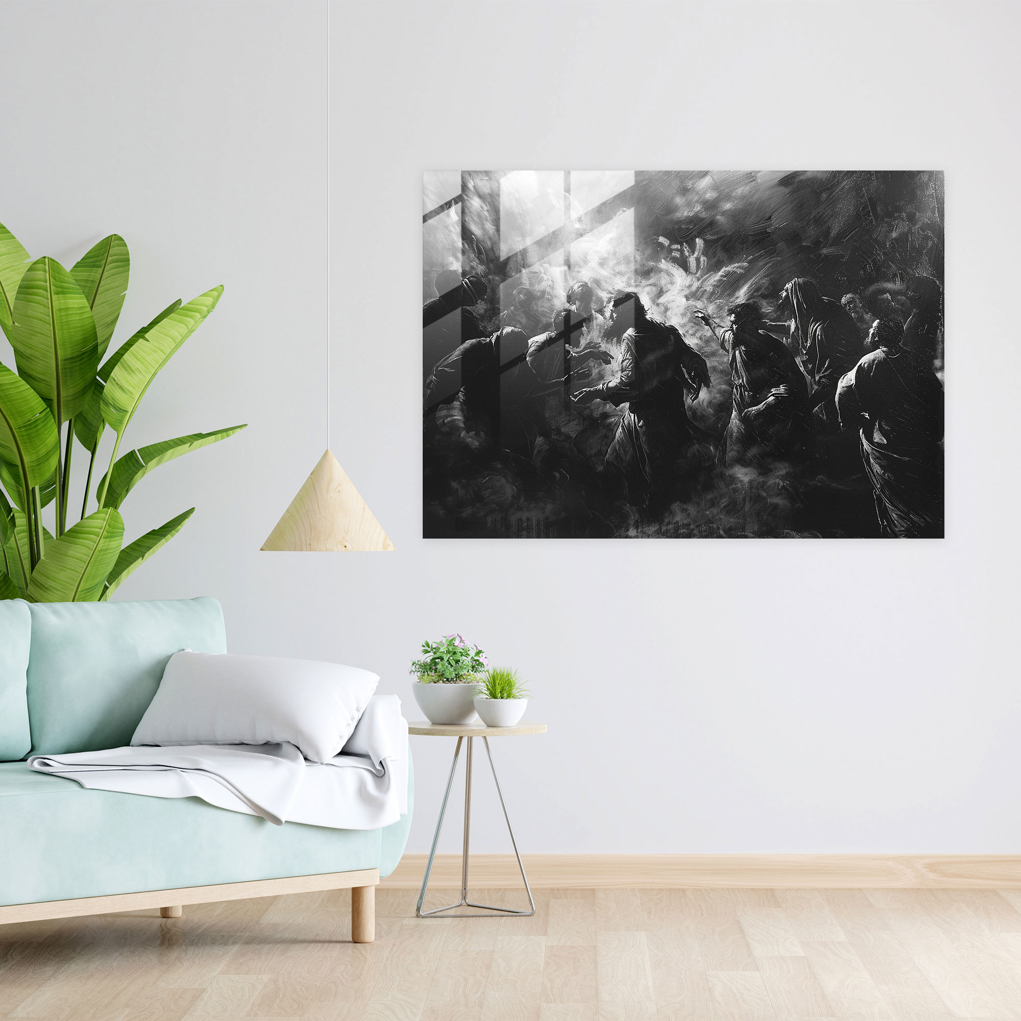 Caravaggio Tarzı Cam Tablo - Caravaggio Duvar Dekorasyonu Cam Sanatı