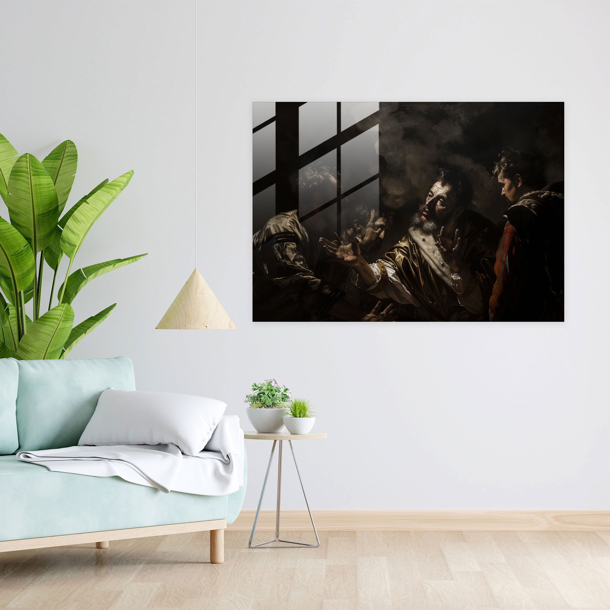 Caravaggio Tarzı Cam Tablo - Caravaggio Cam Duvar Sanatı Modern Sanat Duvar Dekorasyonu