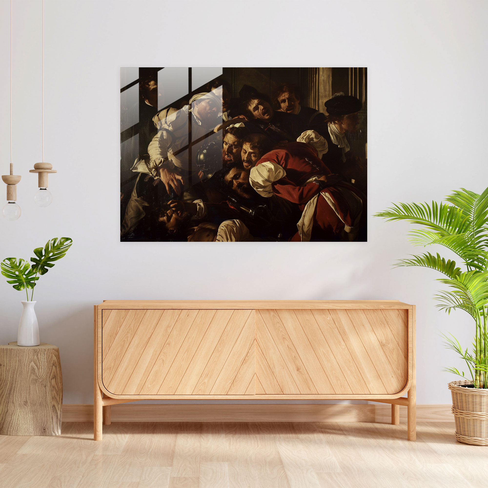 Caravaggio Tarzı Duvar Dekorasyonu - Cam Tablo Modern Sanat