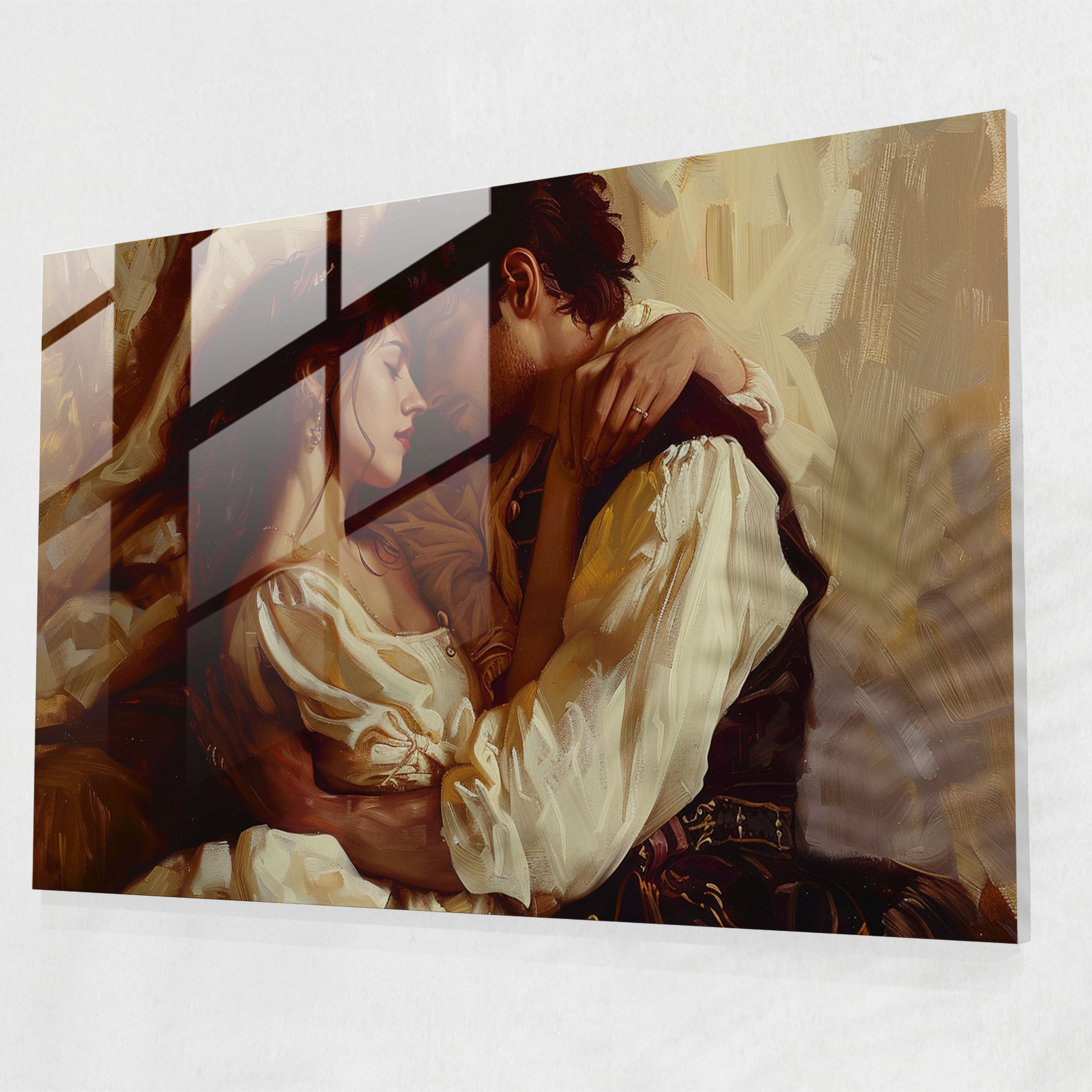 Caravaggio Tarzı Cam Sanat - Cam Duvar Sanatı Modern Sanat