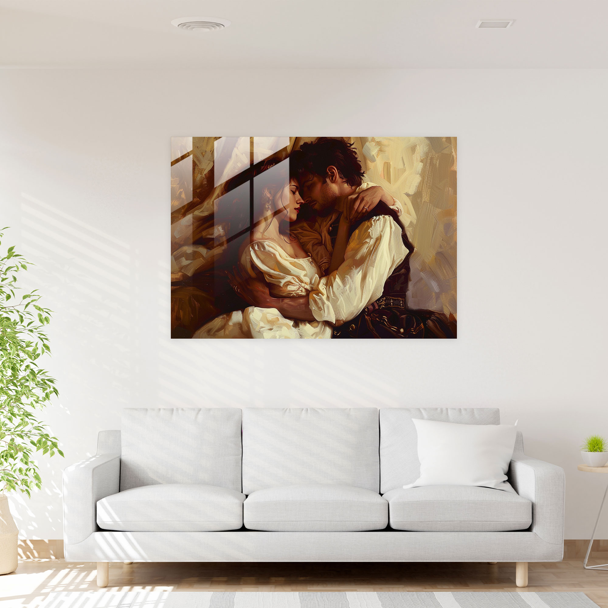 Caravaggio Tarzı Cam Sanat - Cam Duvar Sanatı Modern Sanat
