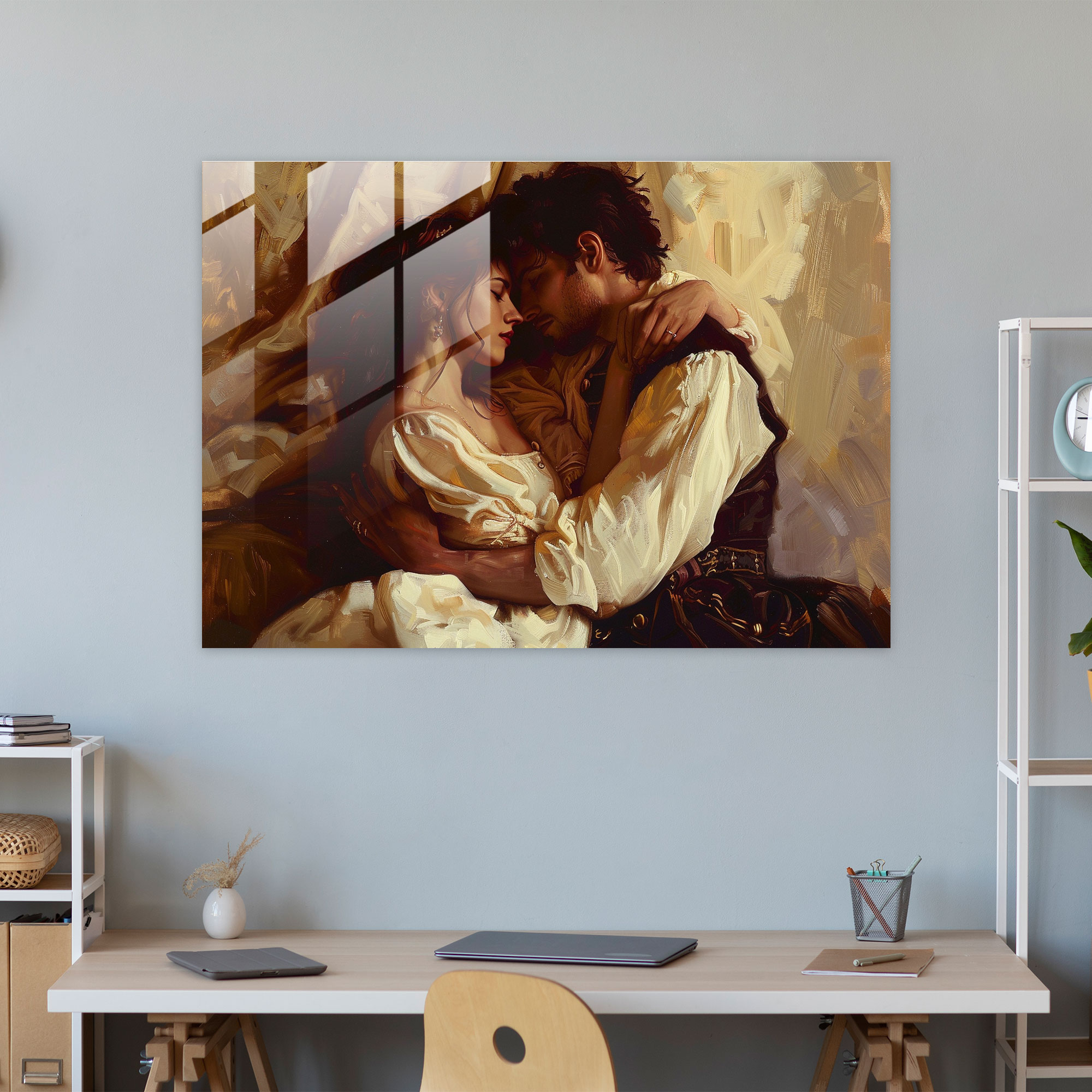 Caravaggio Tarzı Cam Sanat - Cam Duvar Sanatı Modern Sanat