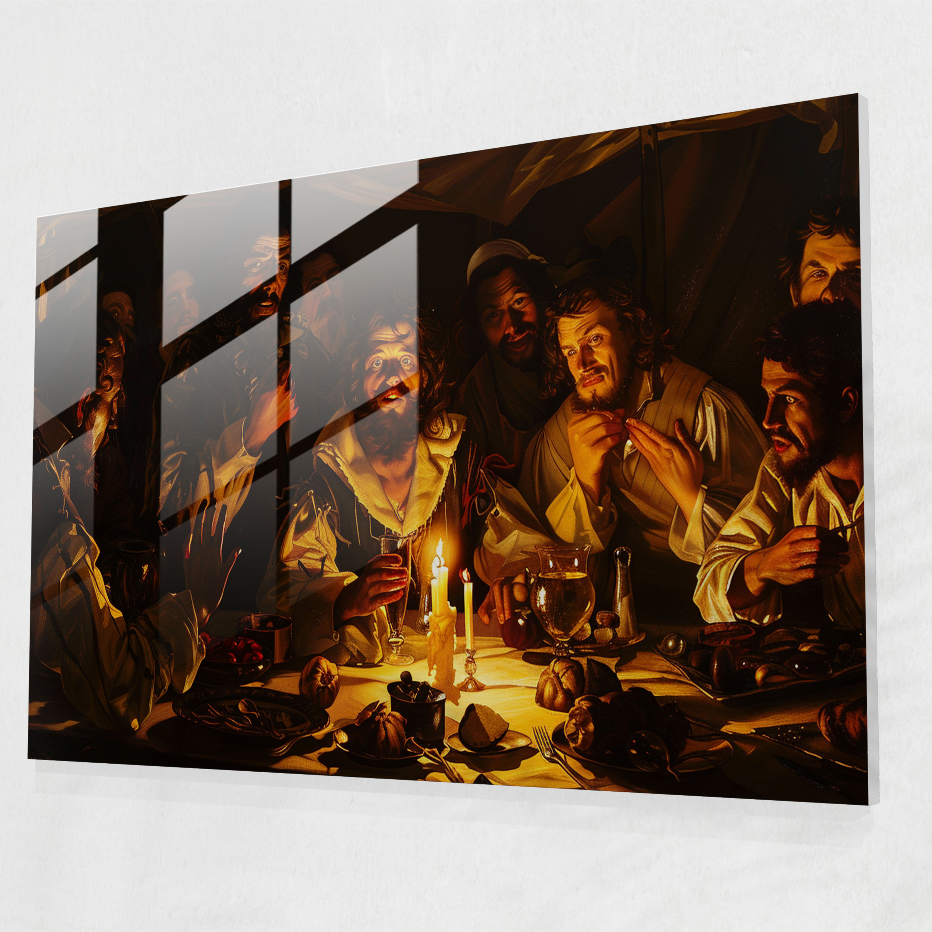 Caravaggio Tarzı Cam Tablo - Caravaggio Cam Tablo Cam Duvar Sanatı Caravaggio Tarzı