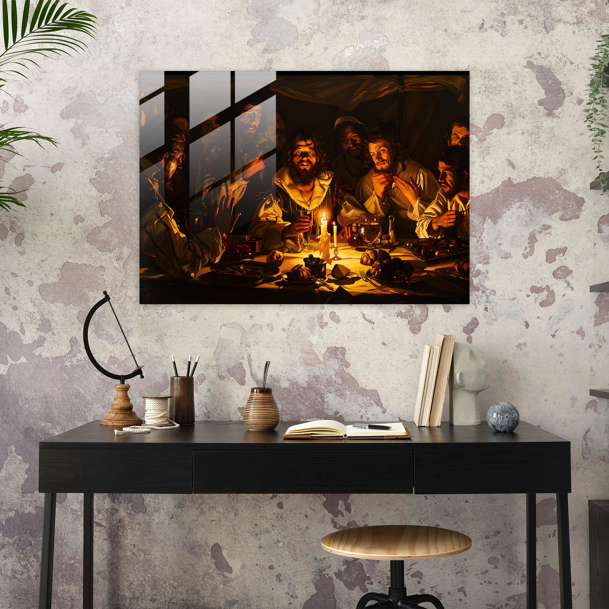 Caravaggio Tarzı Cam Tablo - Caravaggio Cam Tablo Cam Duvar Sanatı Caravaggio Tarzı