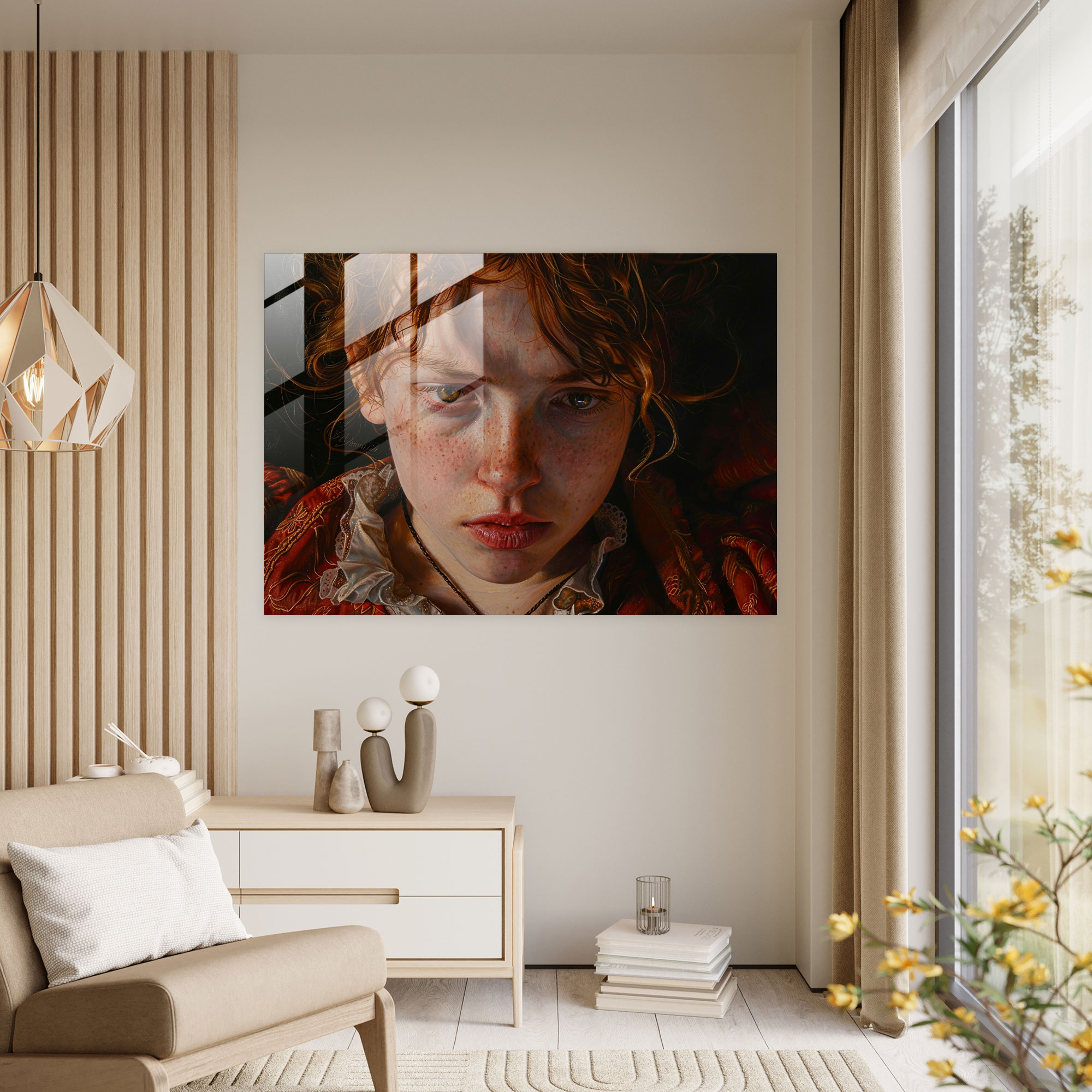 Caravaggio Tarzı Duvar Dekorasyonu - Cam Sanatı Cam Duvar Sanatı