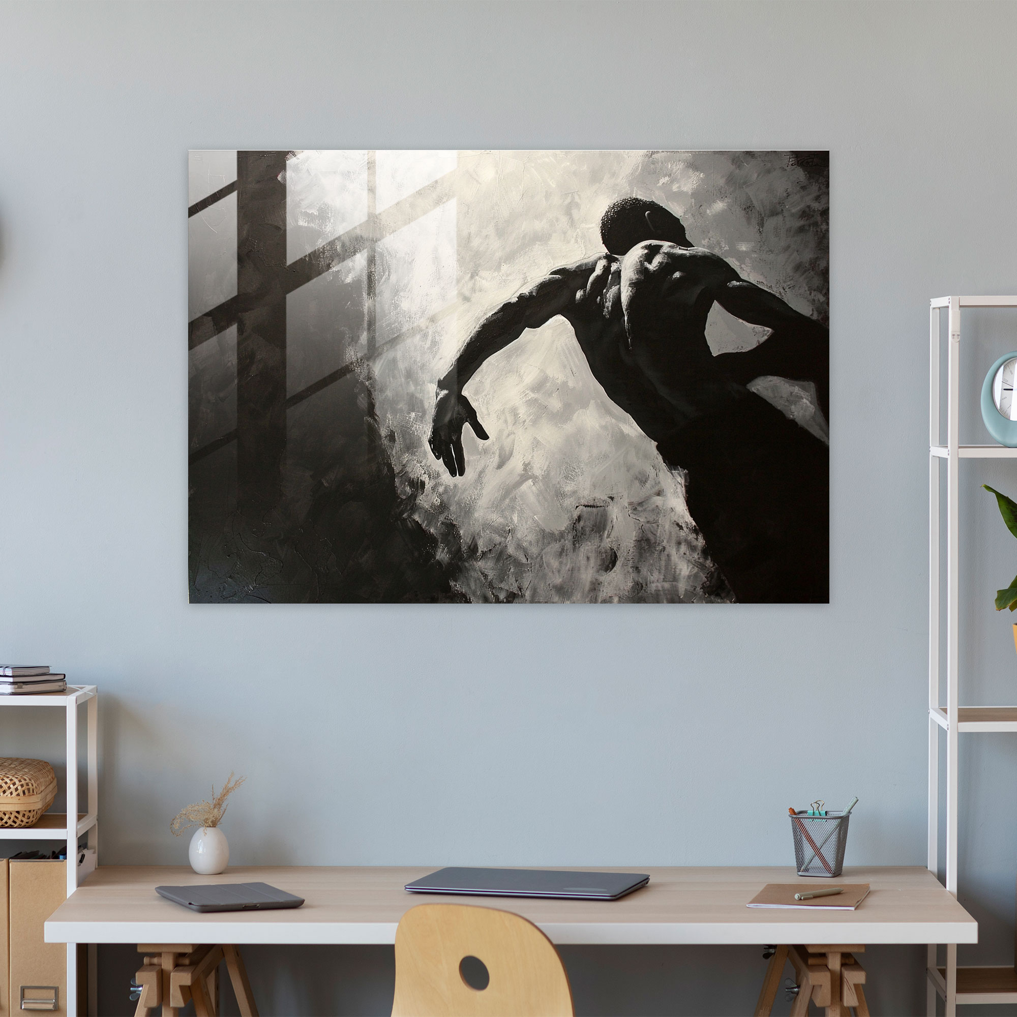 Caravaggio Tarzı Cam Sanatı - Ev Dekorasyonu Cam Duvar Sanatı Modern Sanat