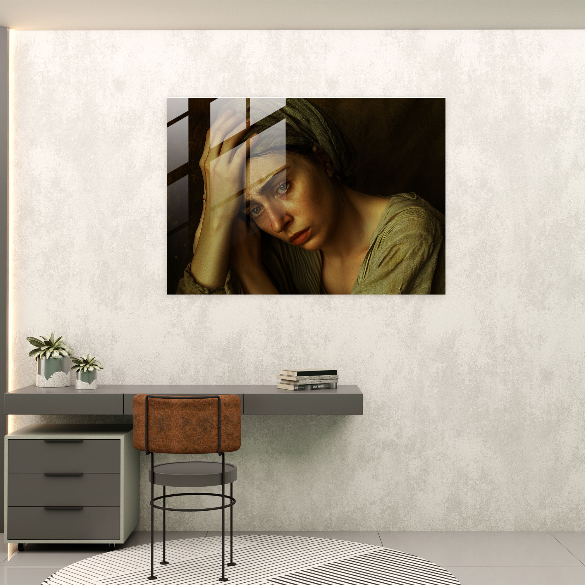Caravaggio Tarzı Cam Sanatı - Modern Sanat Ev Dekorasyonu Cam Sanatı